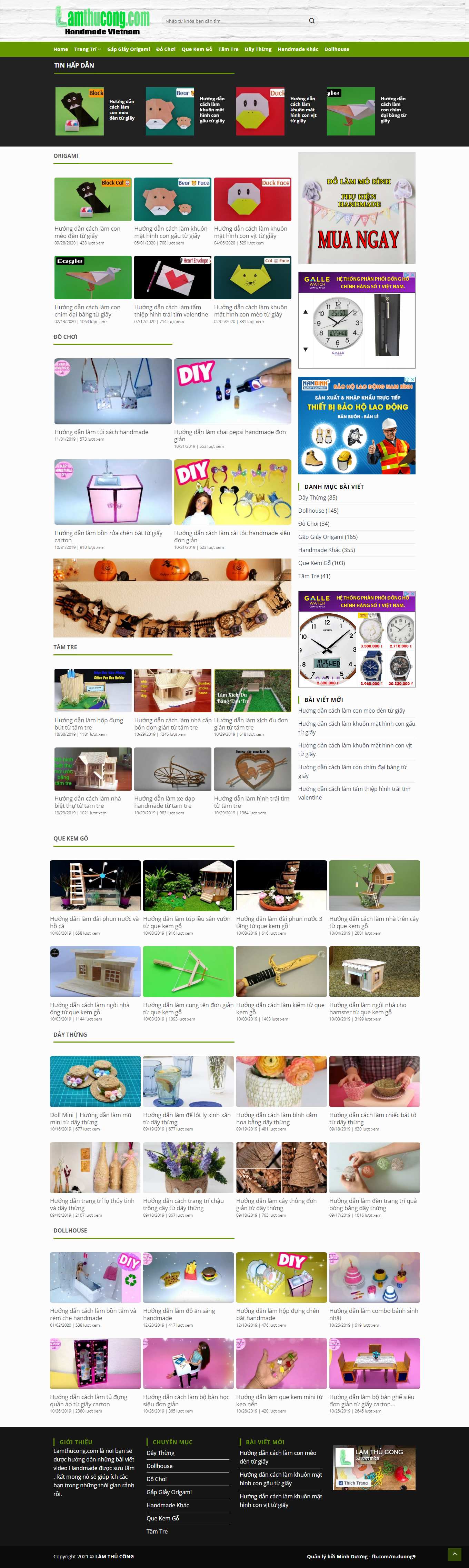 Thiết kế Web bán đồ handmade lamthucong.com