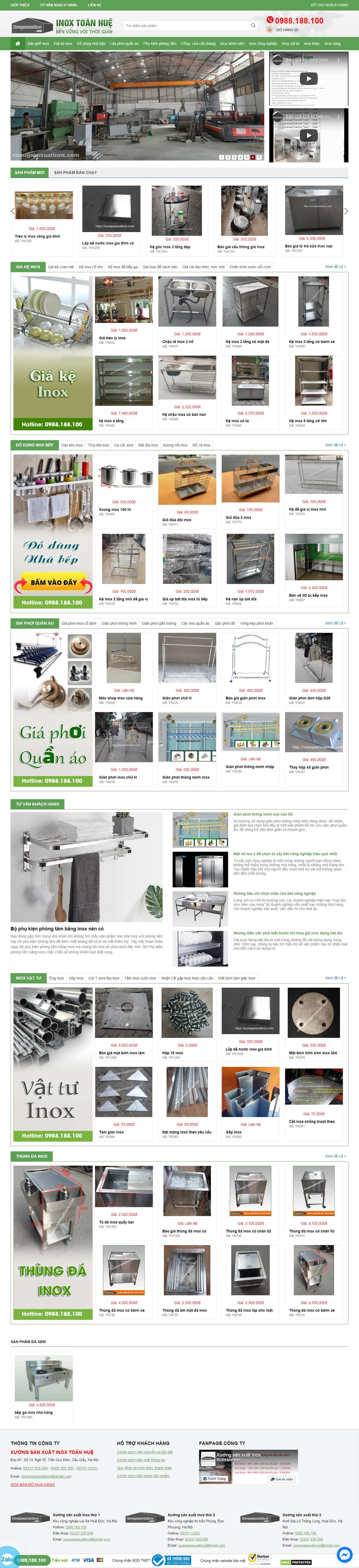 Thiết kế Web bán bếp gas xuongsanxuatinox.com