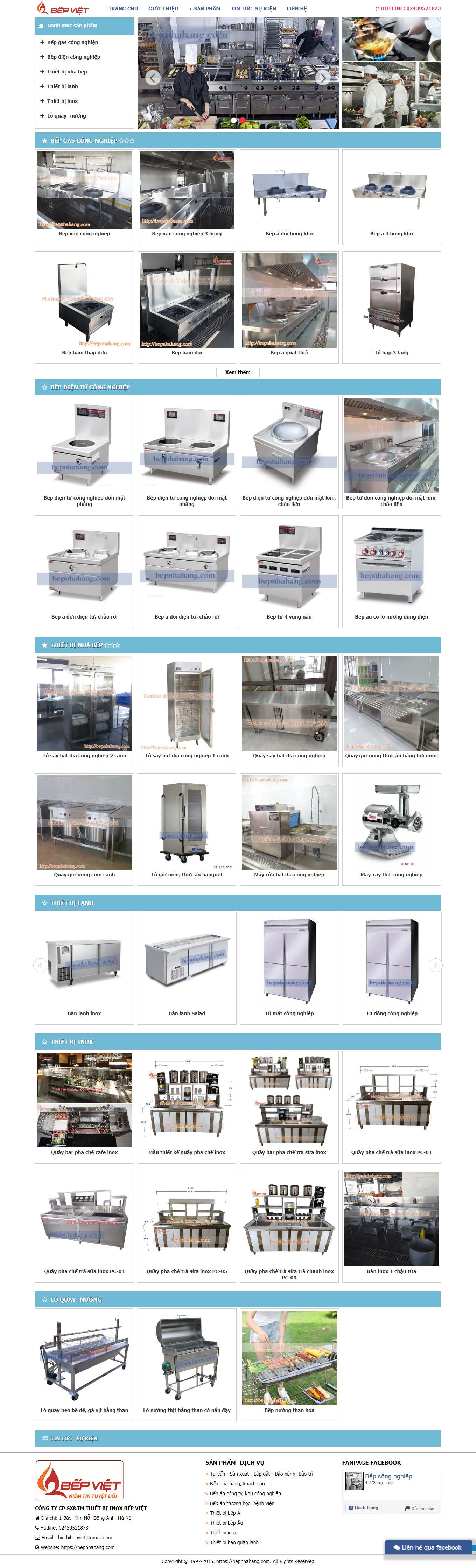 Thiết kế Web bán bếp gas bepnhahang.com