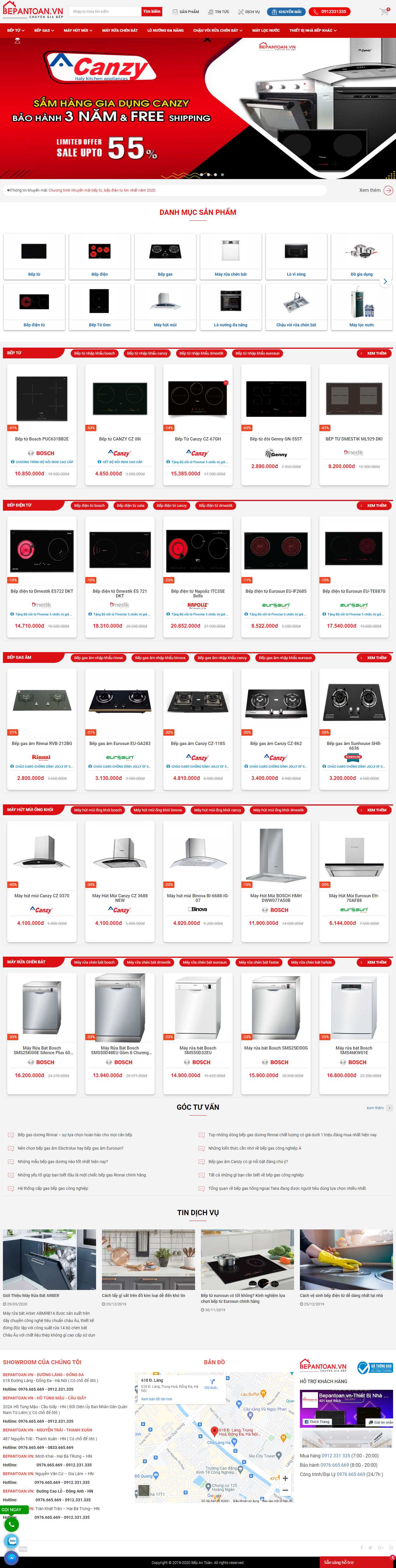 Thiết kế Web bán bếp gas bepantoan.vn