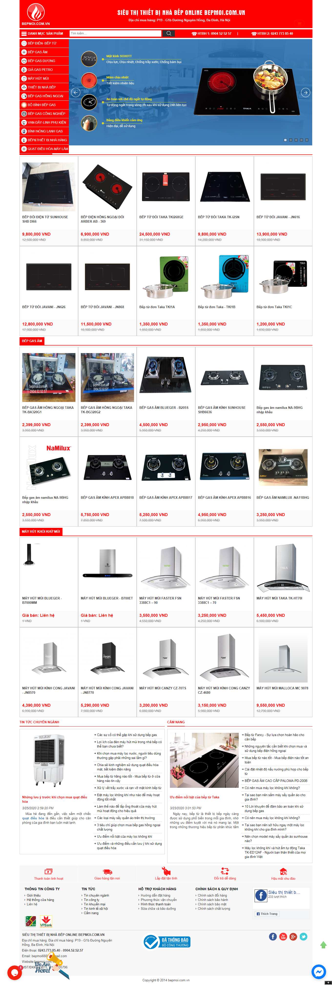 Thiết kế Web bán bếp gas bepmoi.com.vn
