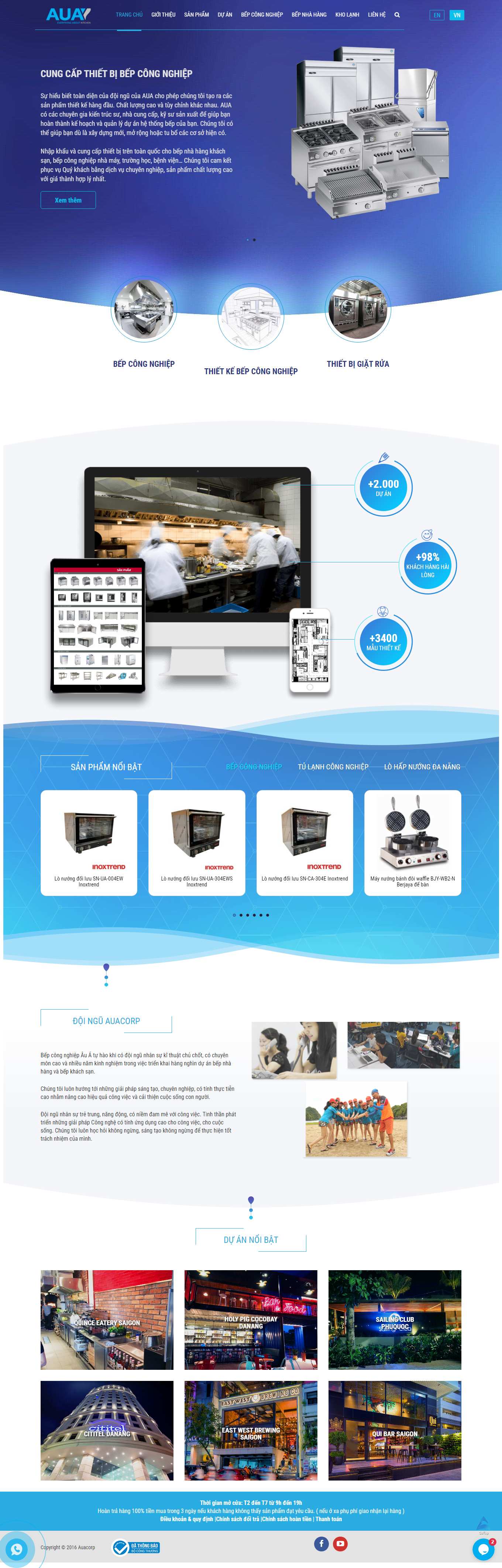 Thiết kế Web bán bếp gas auacorp.vn