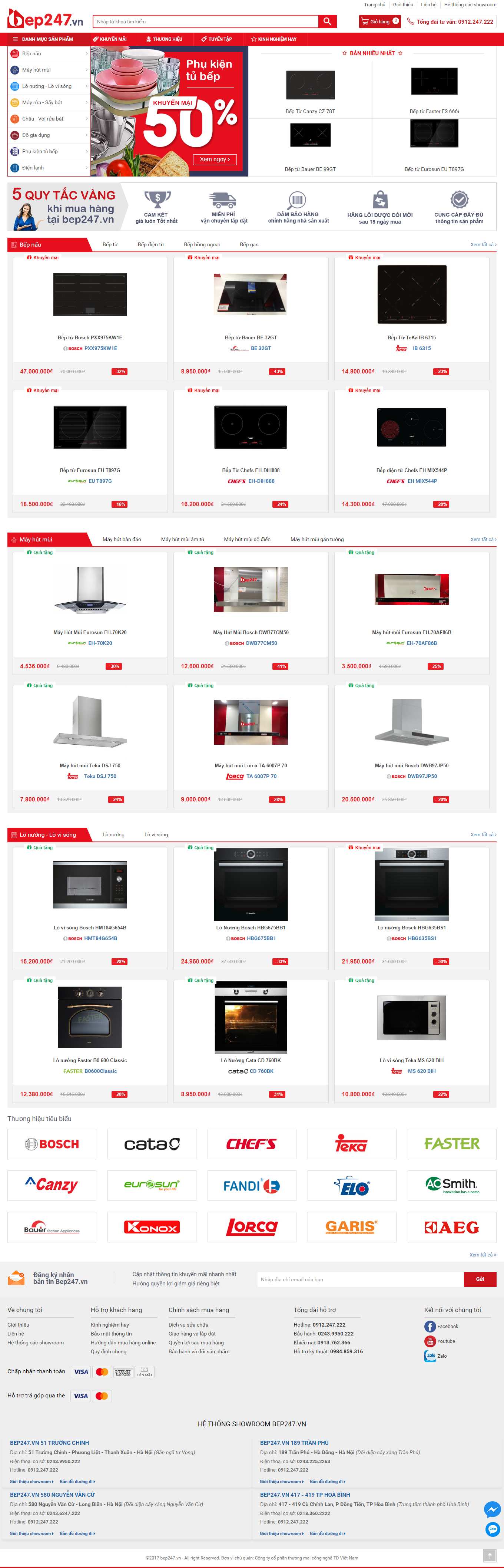 Thiết kế Web bán bếp gas bep247.vn