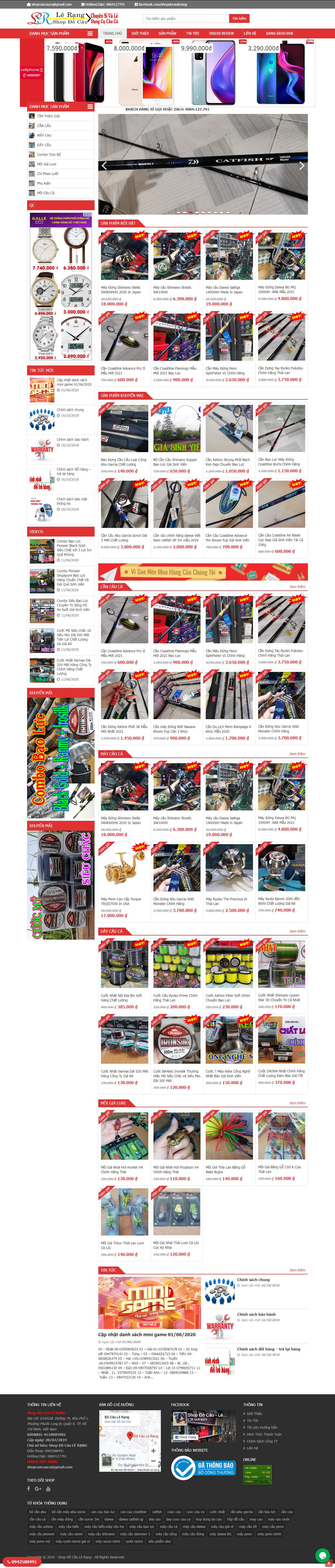 Thiết kế Web bán đồ câu cá shopcancauca.com