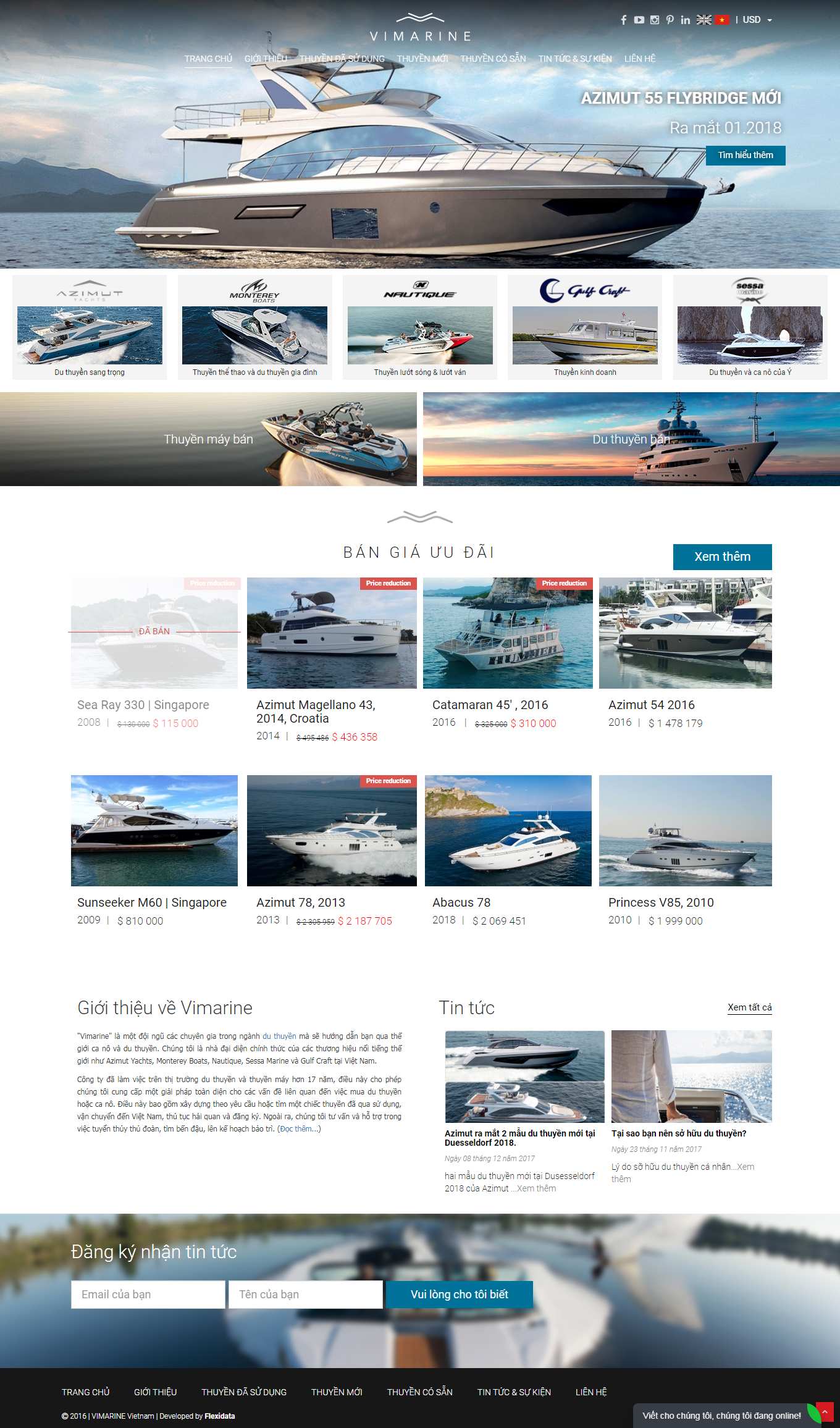 Thiết kế Web bán du thuyền cano vimarine.com.vn
