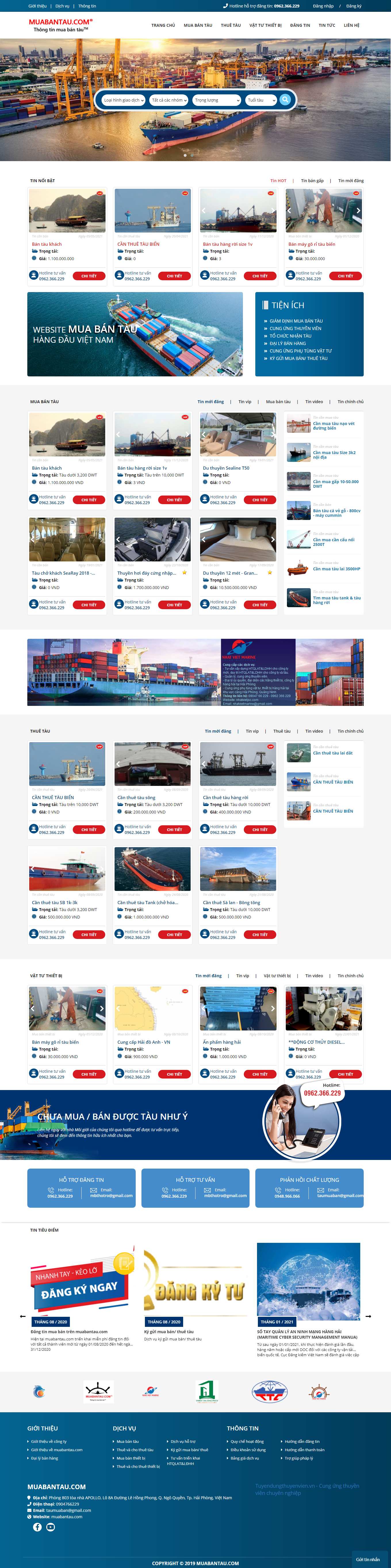 Thiết kế Web bán du thuyền cano muabantau.com