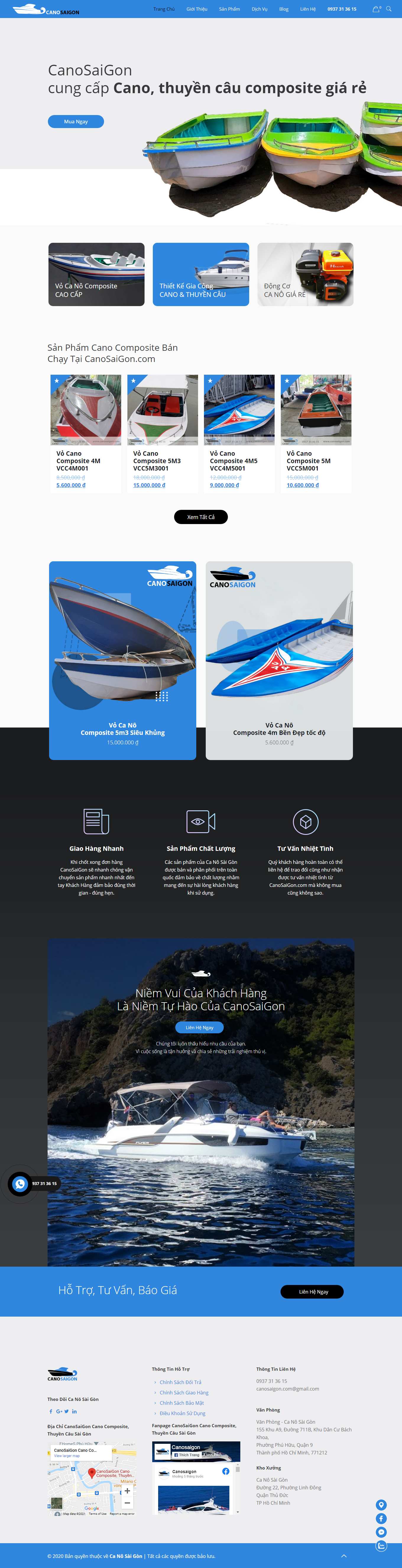Thiết kế Web bán du thuyền cano canosaigon.com