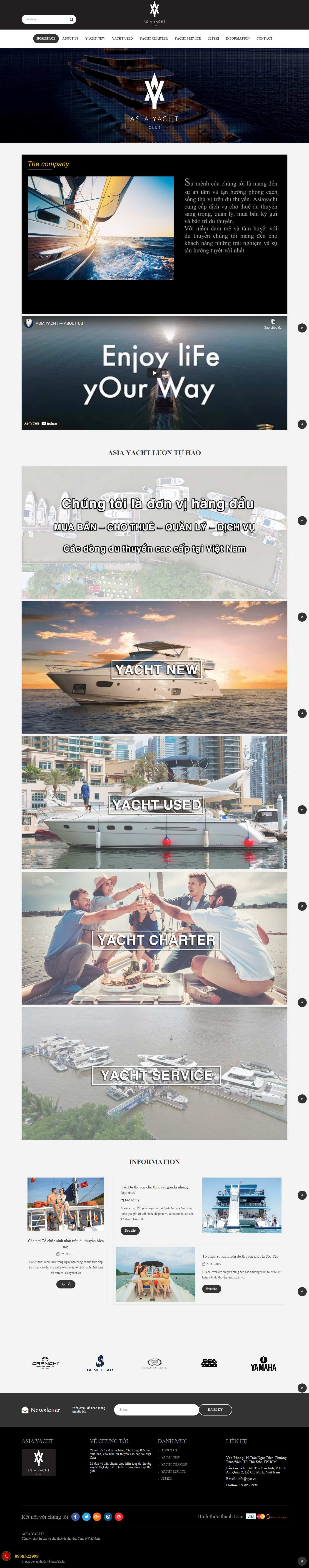 Thiết kế Web bán du thuyền cano asiayacht.vn