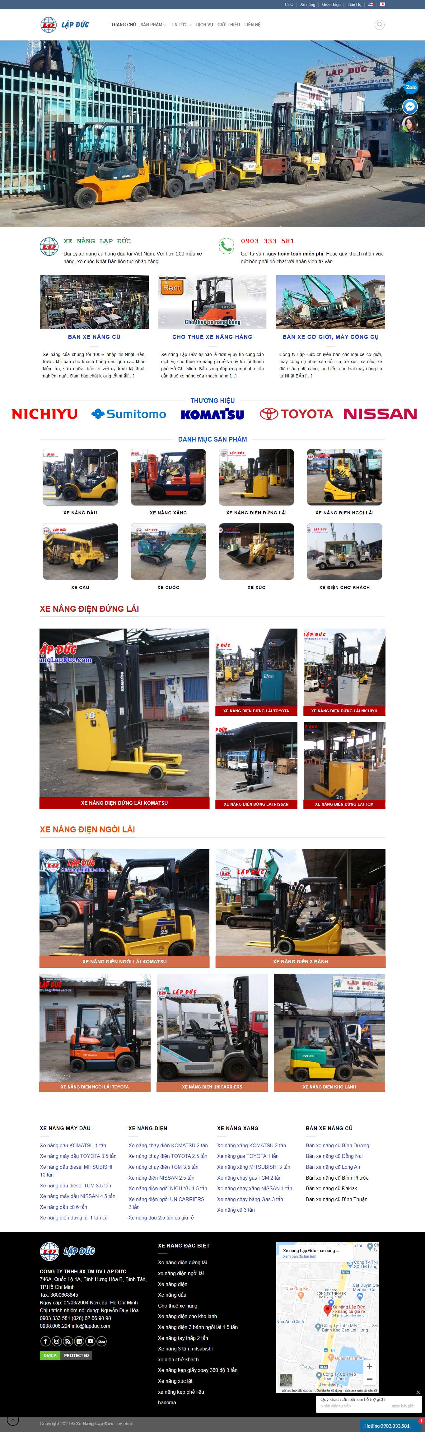 Thiết kế Web bán xe nâng xenanglapduc.com