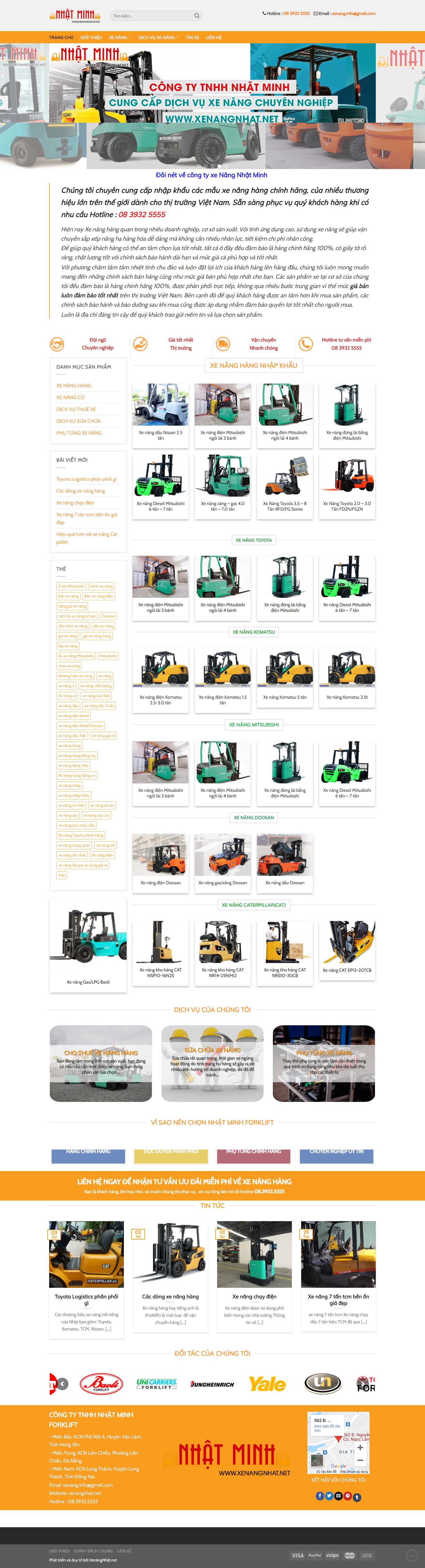Thiết kế Web bán xe nâng xenangnhat.net