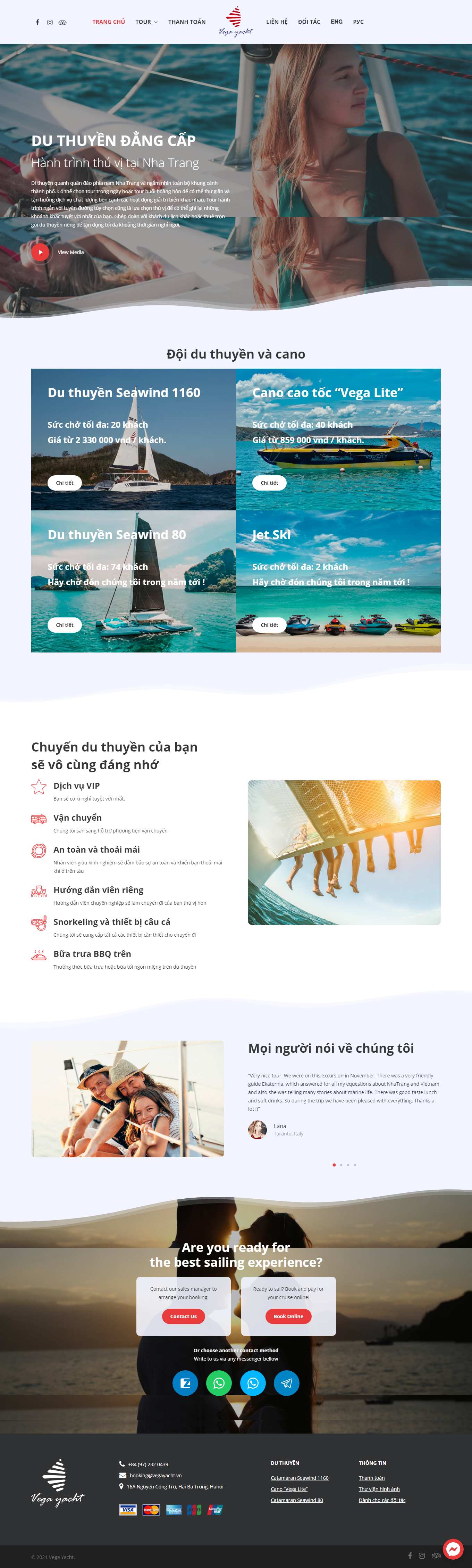 Thiết kế Web bán du thuyền cano vegayacht.vn