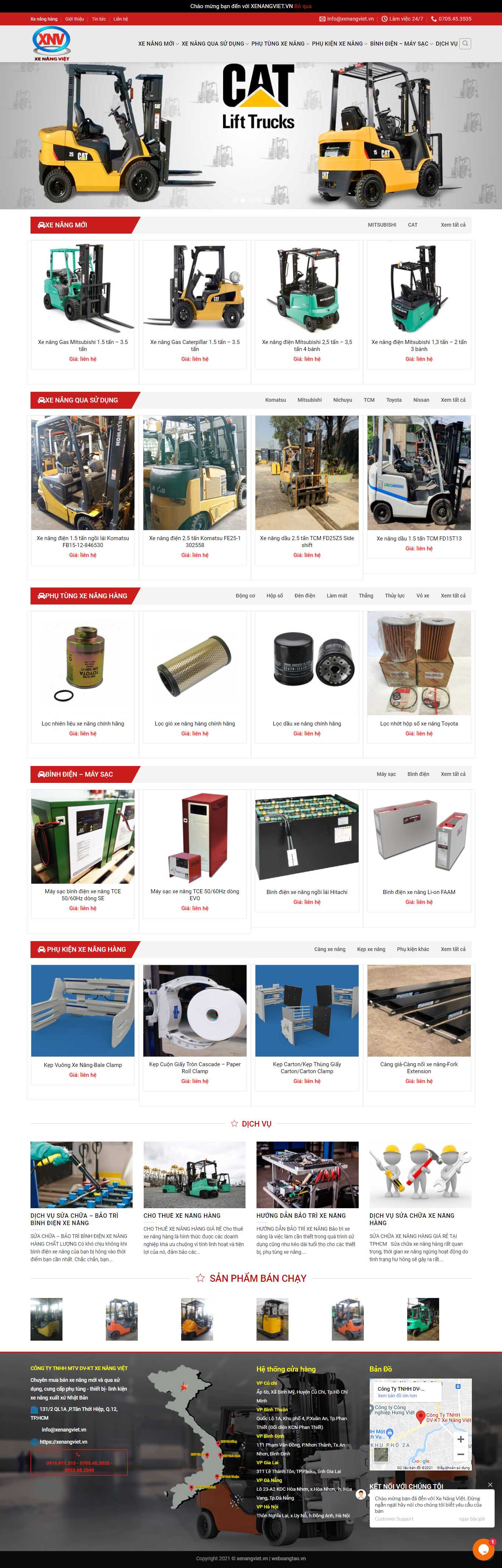 Thiết kế Web bán xe nâng xenangviet.vn