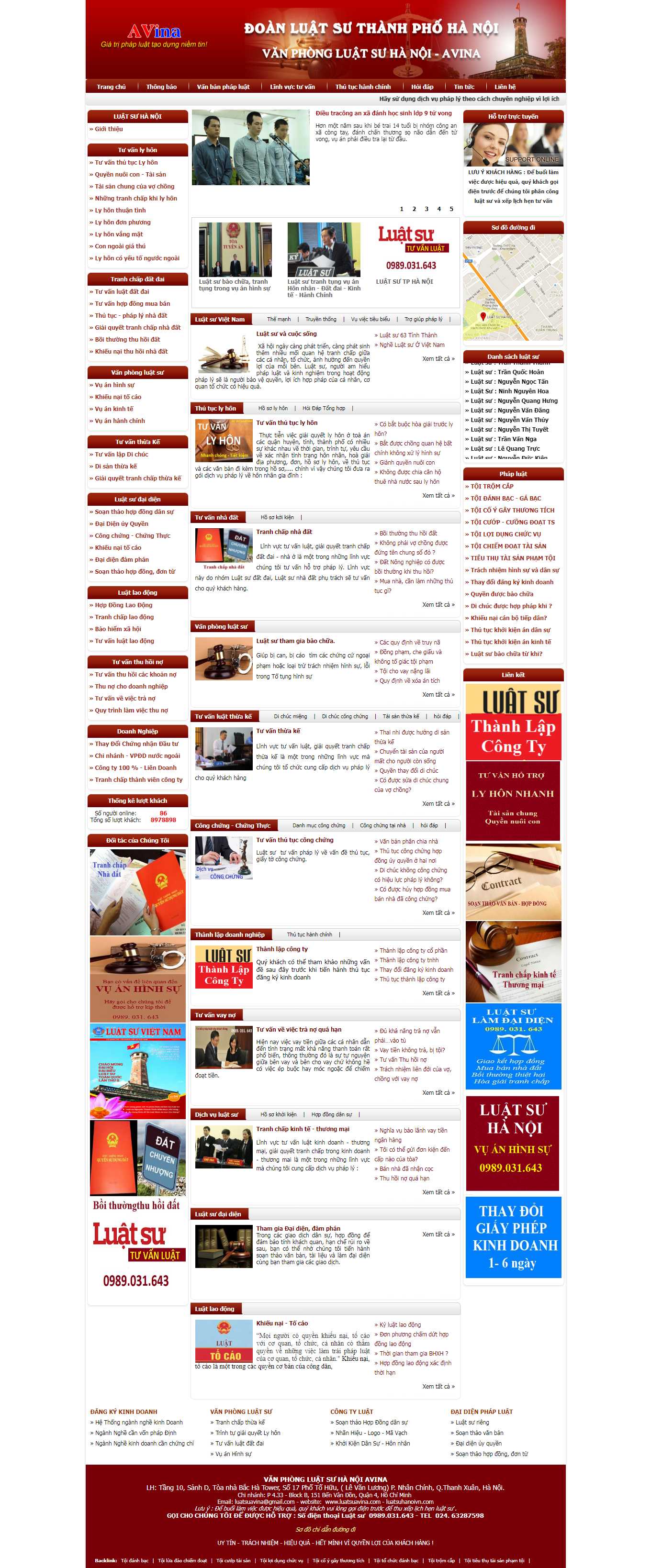 Thiết kế Web dịch thuật công chứng luatsuavina.com