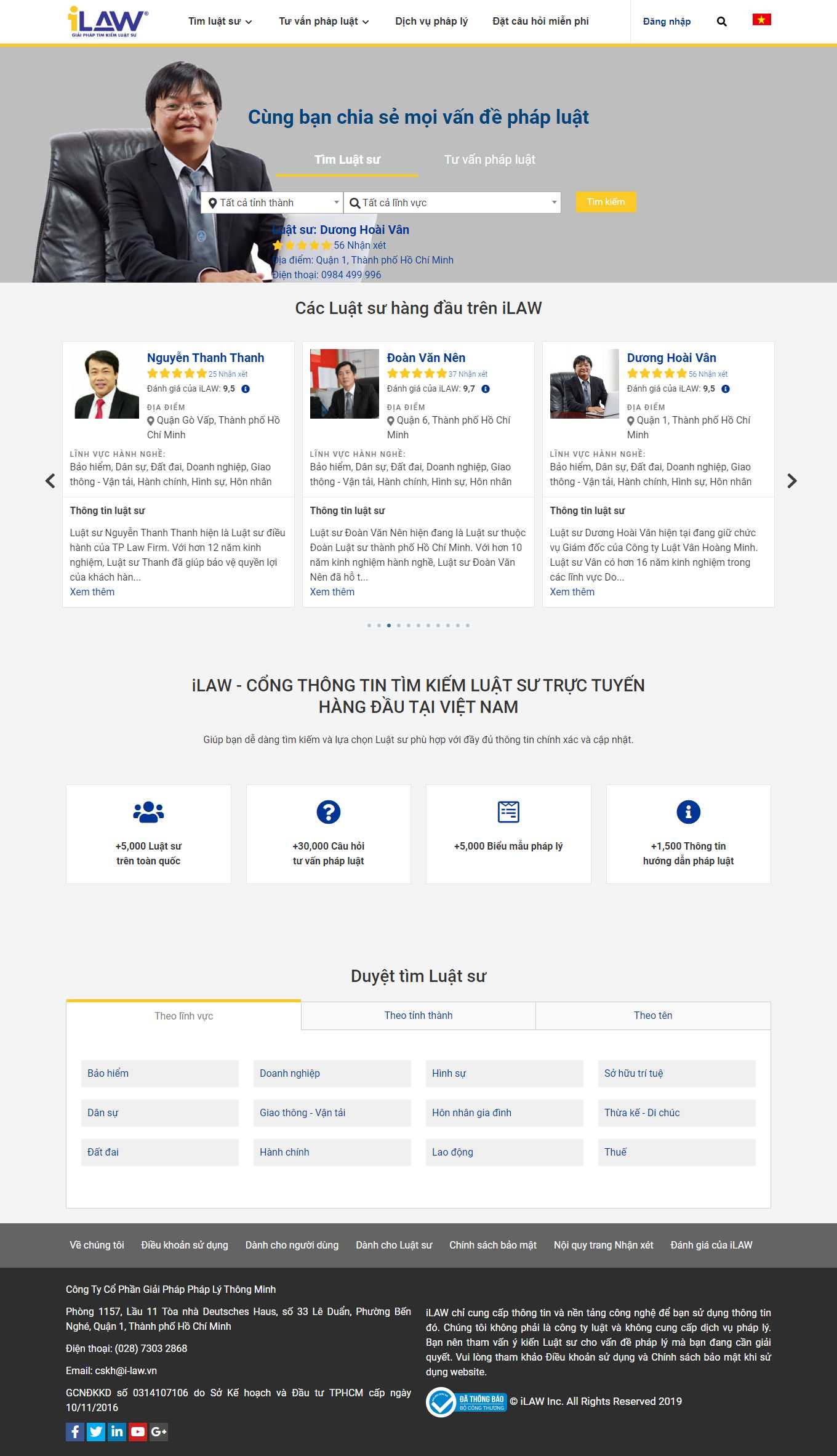 Thiết kế Web dịch thuật công chứng i-law.vn