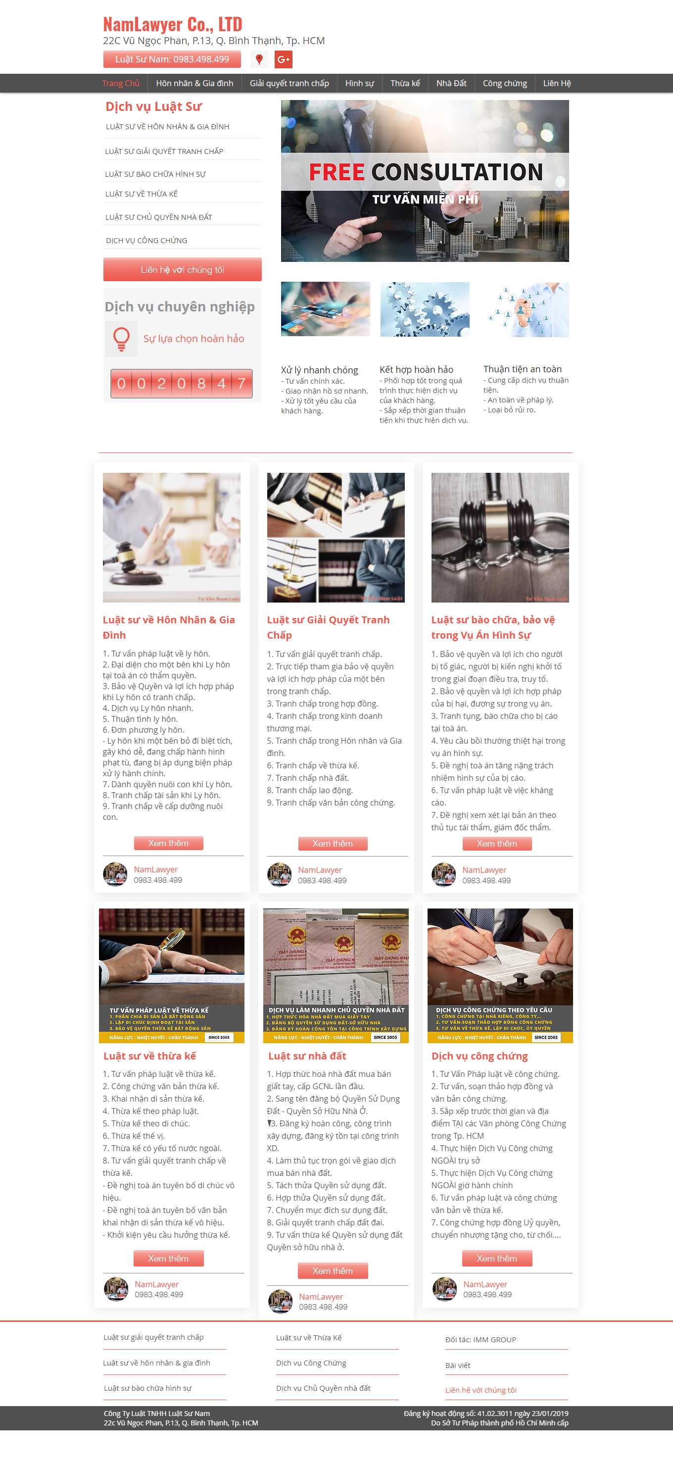 Thiết kế Web dịch thuật công chứng namluatco.com