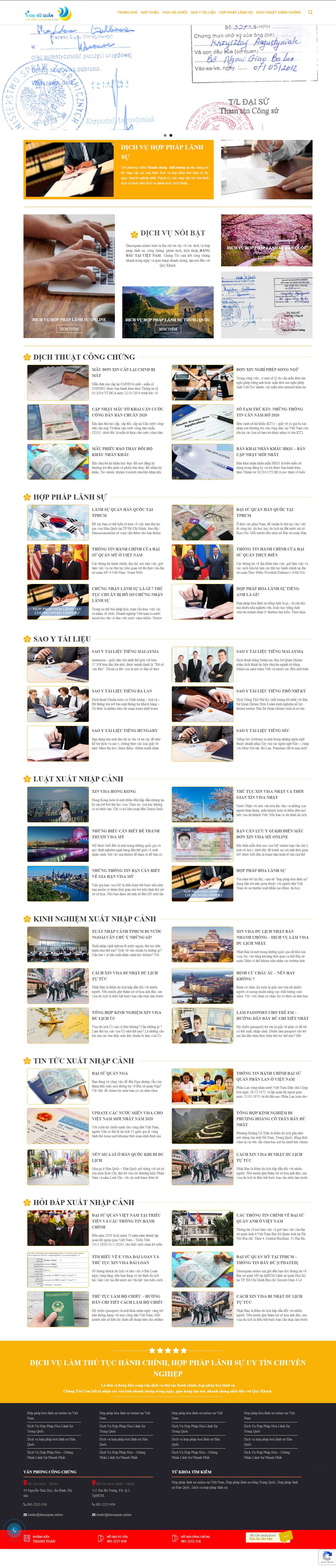 Thiết kế Web dịch thuật công chứng daisuquan.online