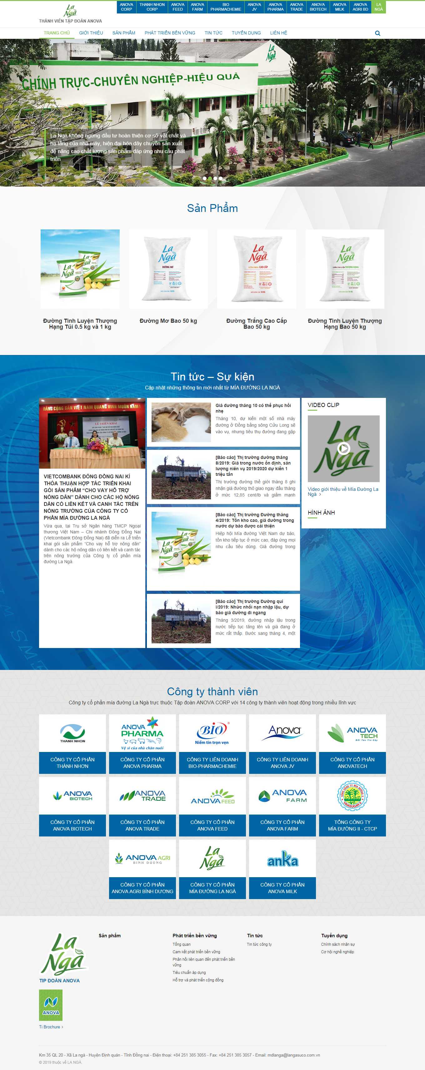 Thiết kế Web tập đoàn tổng công ty langasuco.com.vn