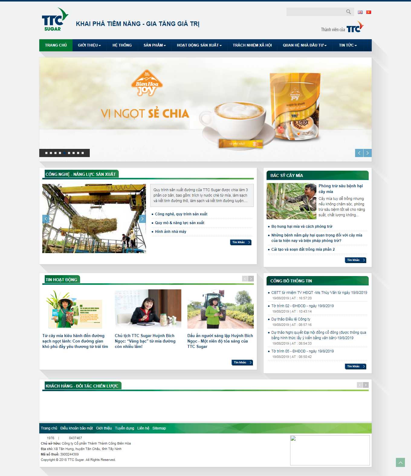 Thiết kế Web tập đoàn tổng công ty ttcsugar.com.vn