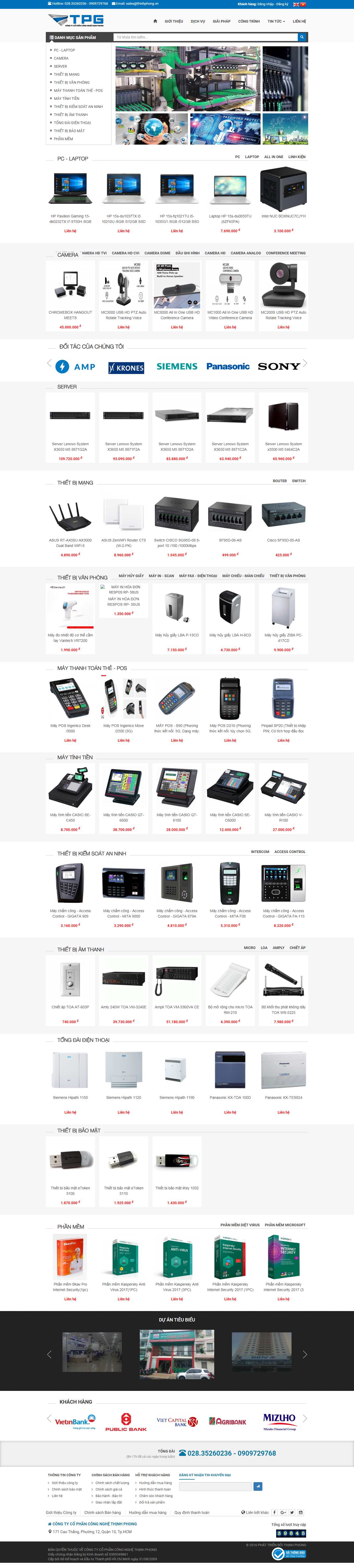 Thiết kế Web thiết bị âm thanh ánh sáng thinhphong.vn