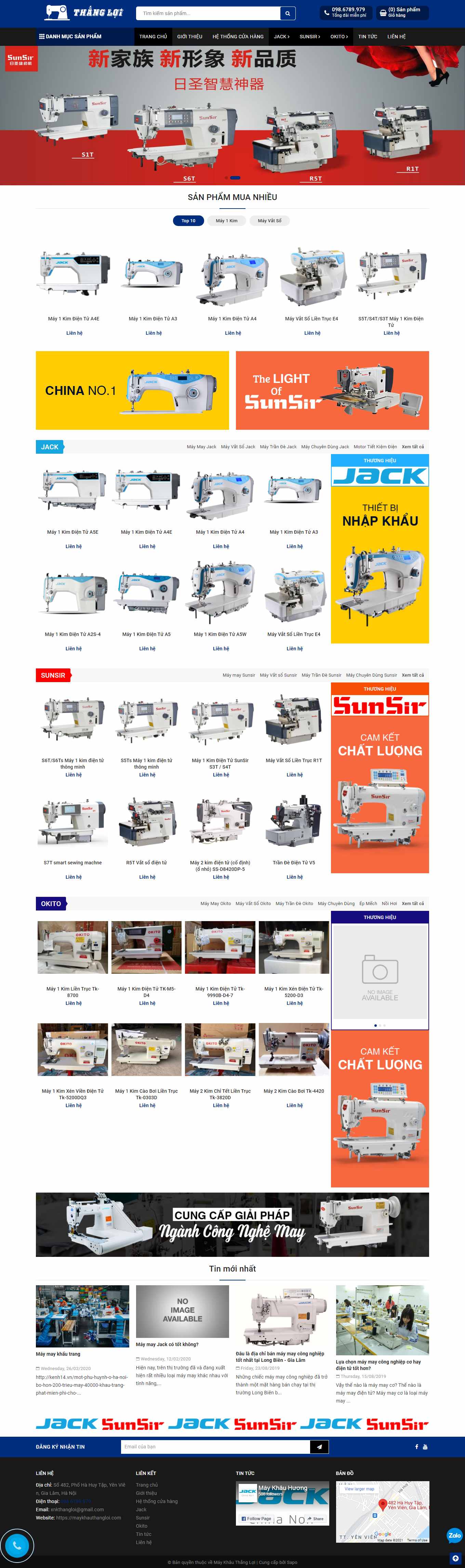 Thiết kế Web máy may gia đình, công nghiệp maykhauthangloi.com