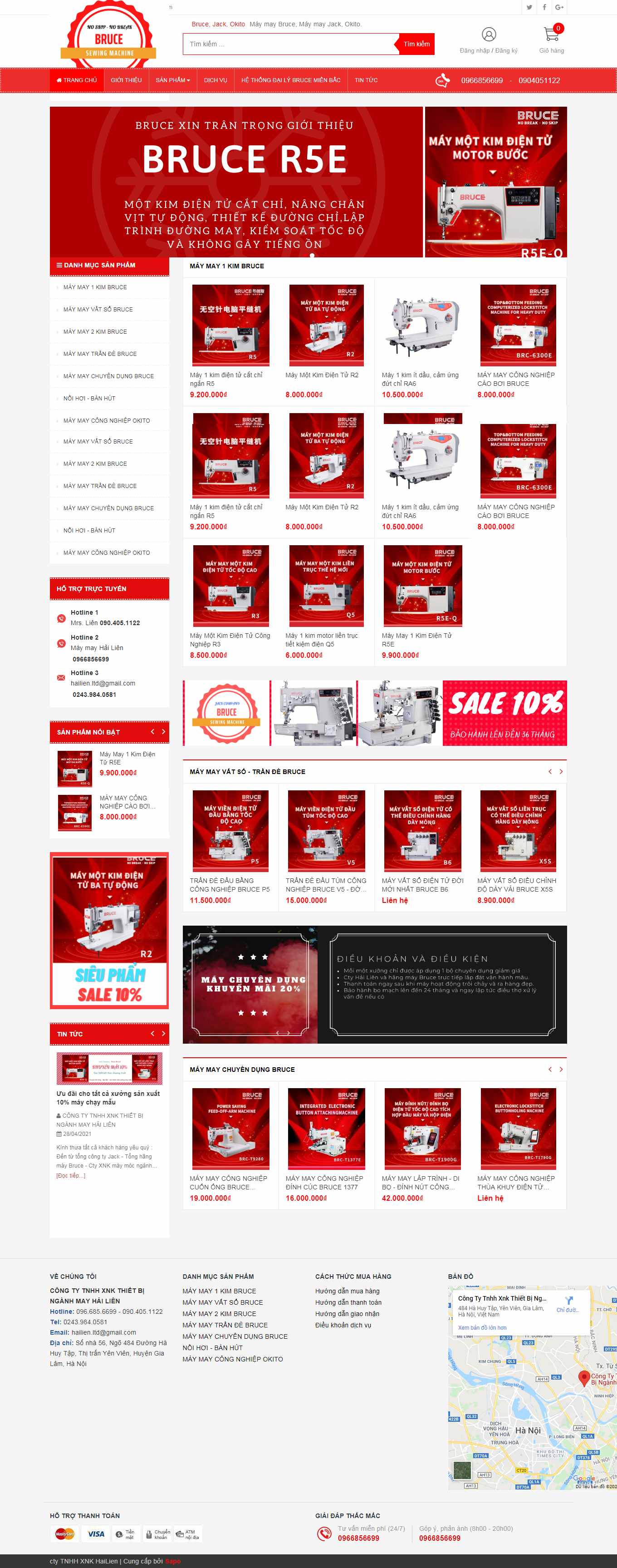 Thiết kế Web máy may gia đình, công nghiệp maymaybruce.vn