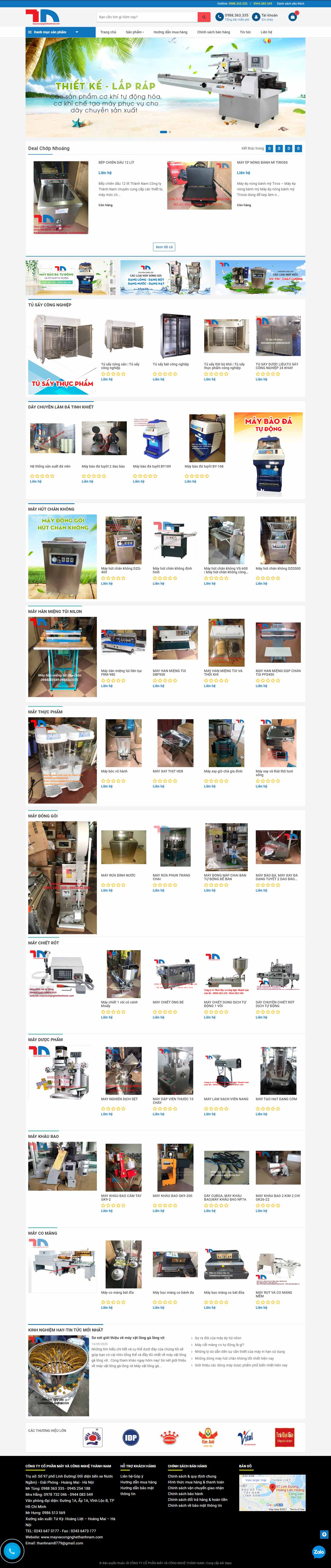 Thiết kế Web máy may gia đình, công nghiệp maythanhnam.com