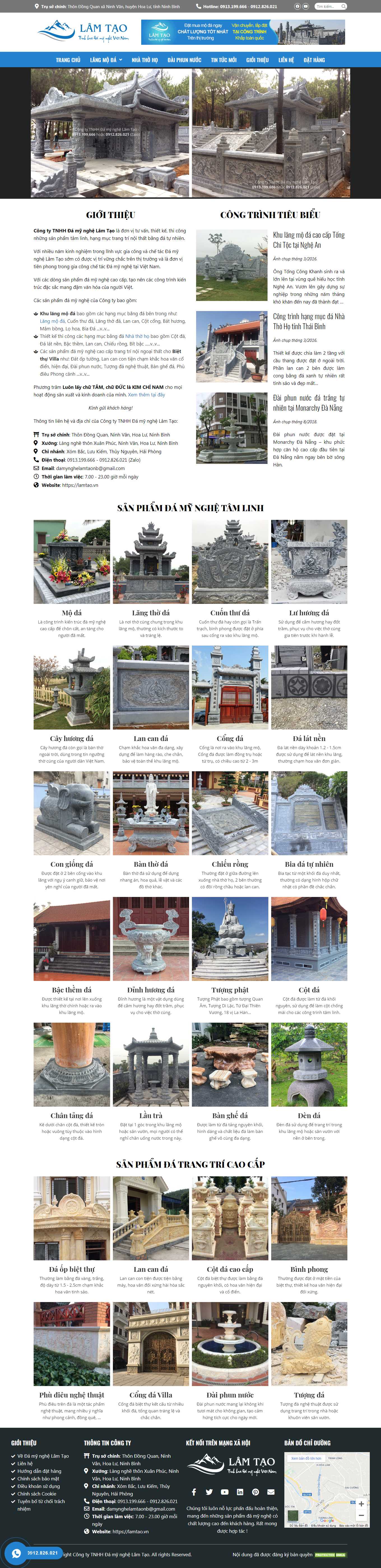Thiết kế Web đá mỹ nghệ lamtao.vn