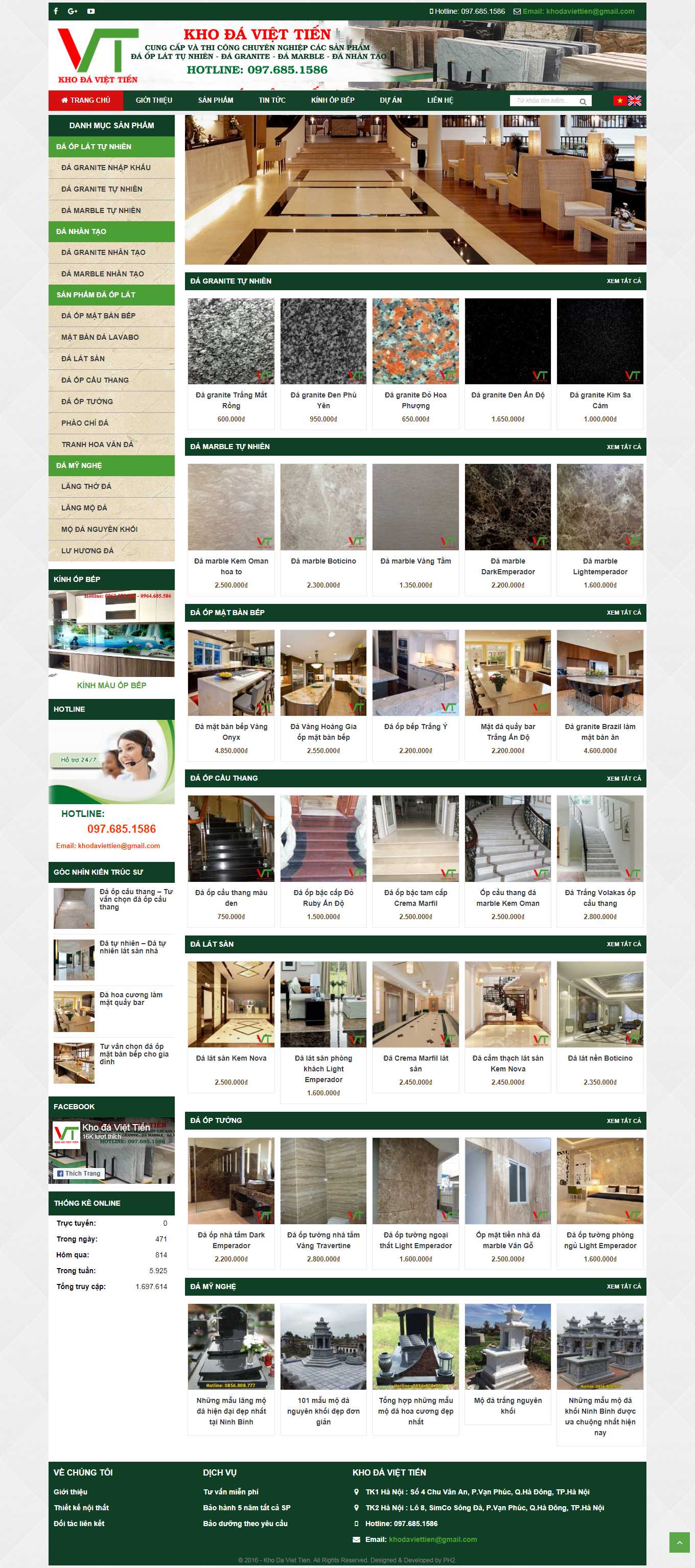 Thiết kế Web đá mỹ nghệ khodaviettien.com