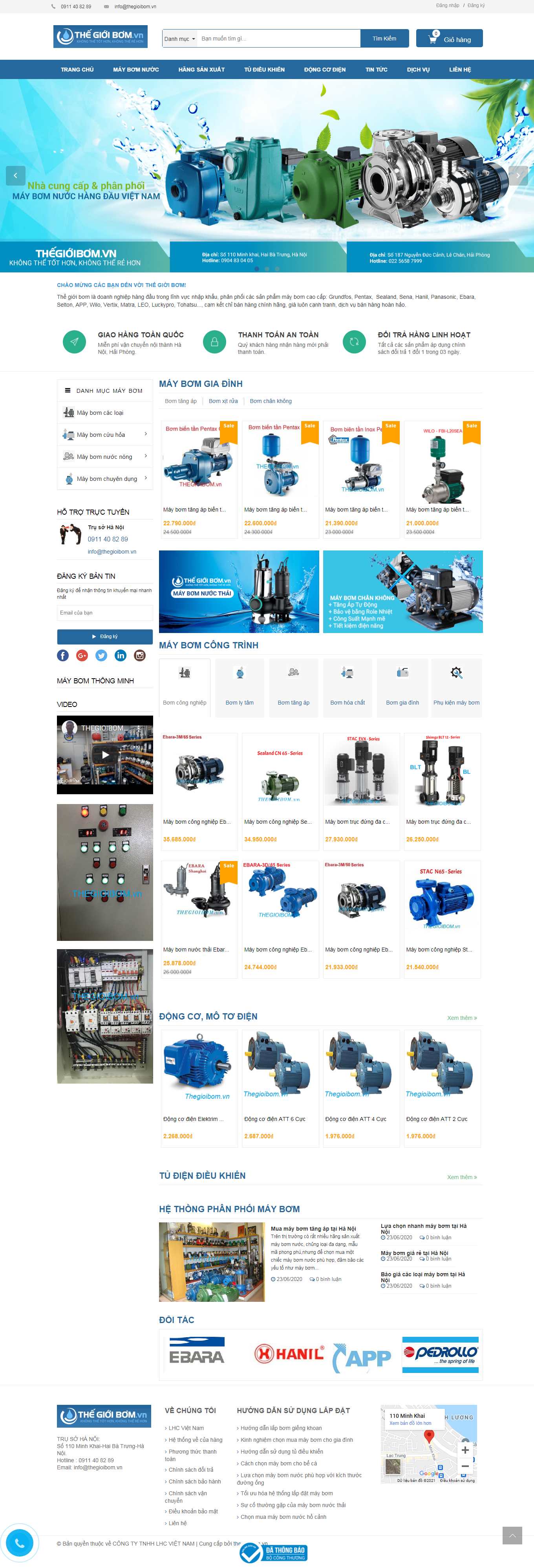 Thiết kế Web bán máy bơm thegioibom.vn