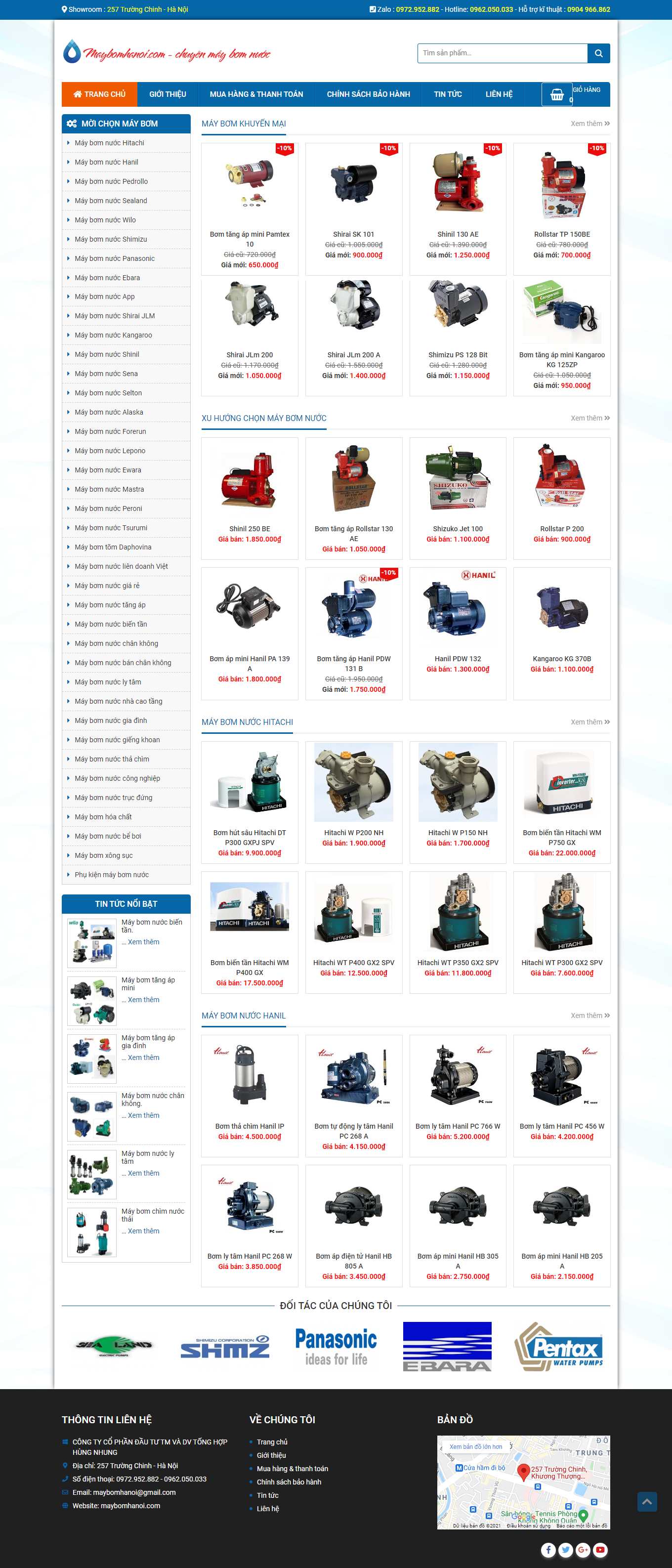 Thiết kế Web bán máy bơm maybomhanoi.com