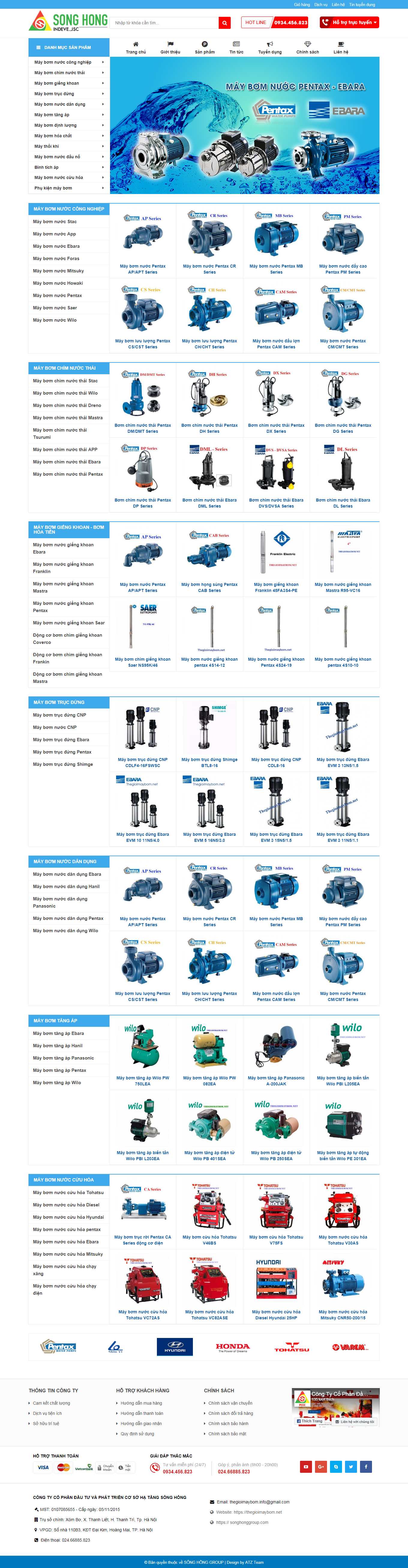 Thiết kế Web bán máy bơm thegioimaybom.net