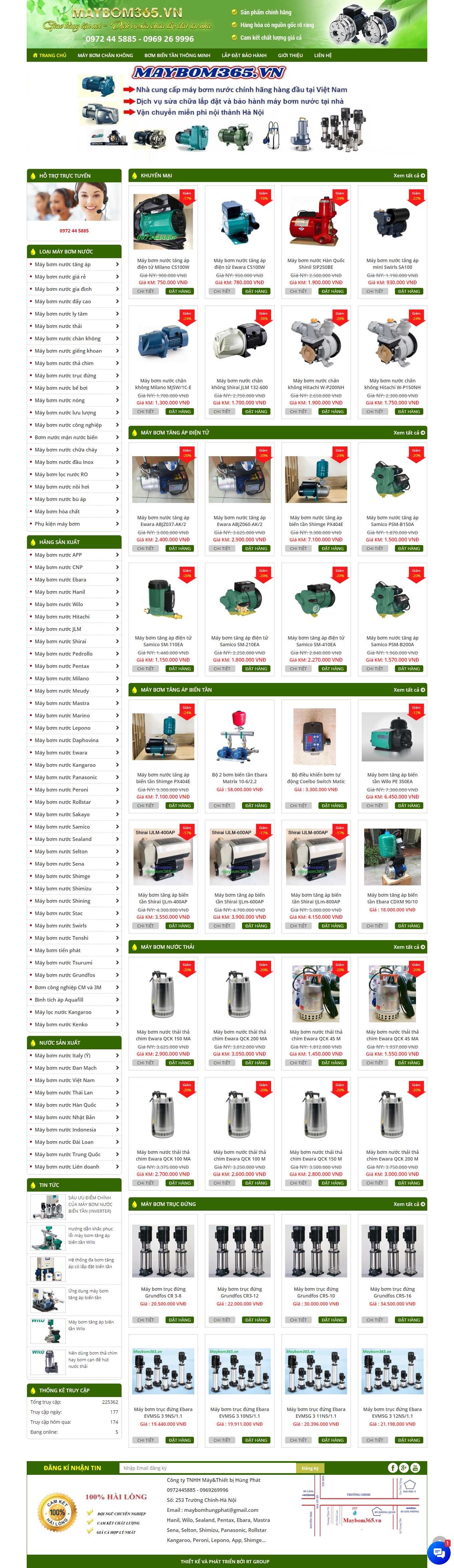 Thiết kế Web bán máy bơm maybom365.vn