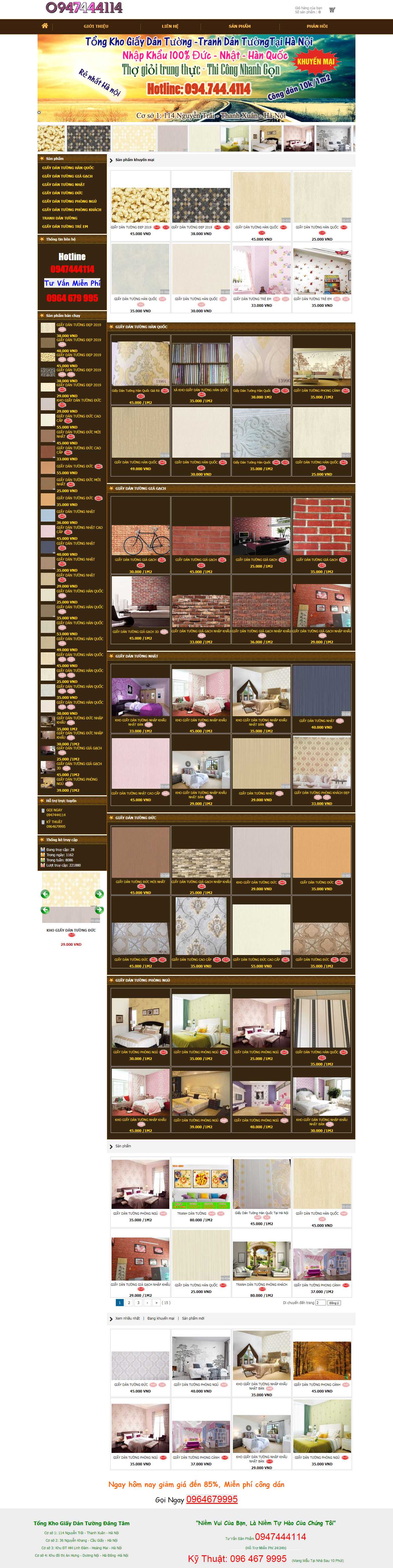Thiết kế Web giấy dán tường cao cấp giaydantuonghq.com.vn
