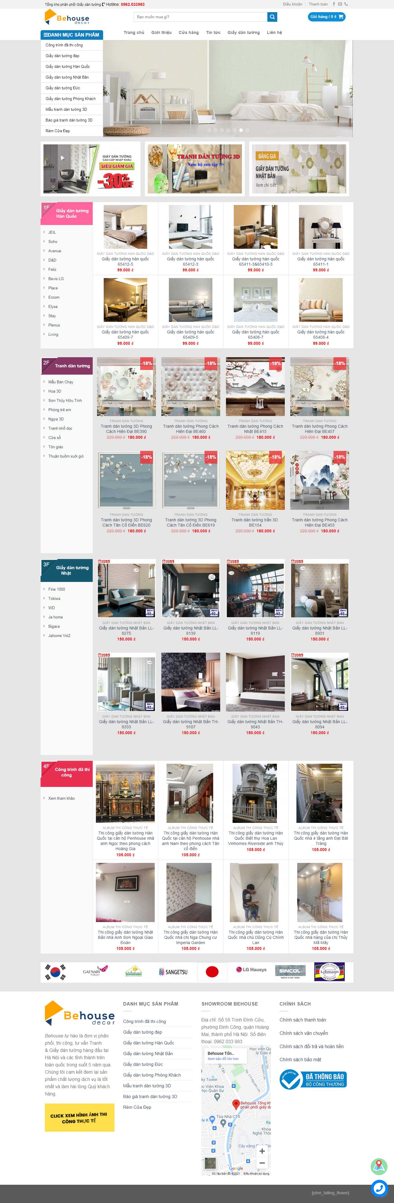 Thiết kế Web giấy dán tường cao cấp giaydantuongbehouse.com