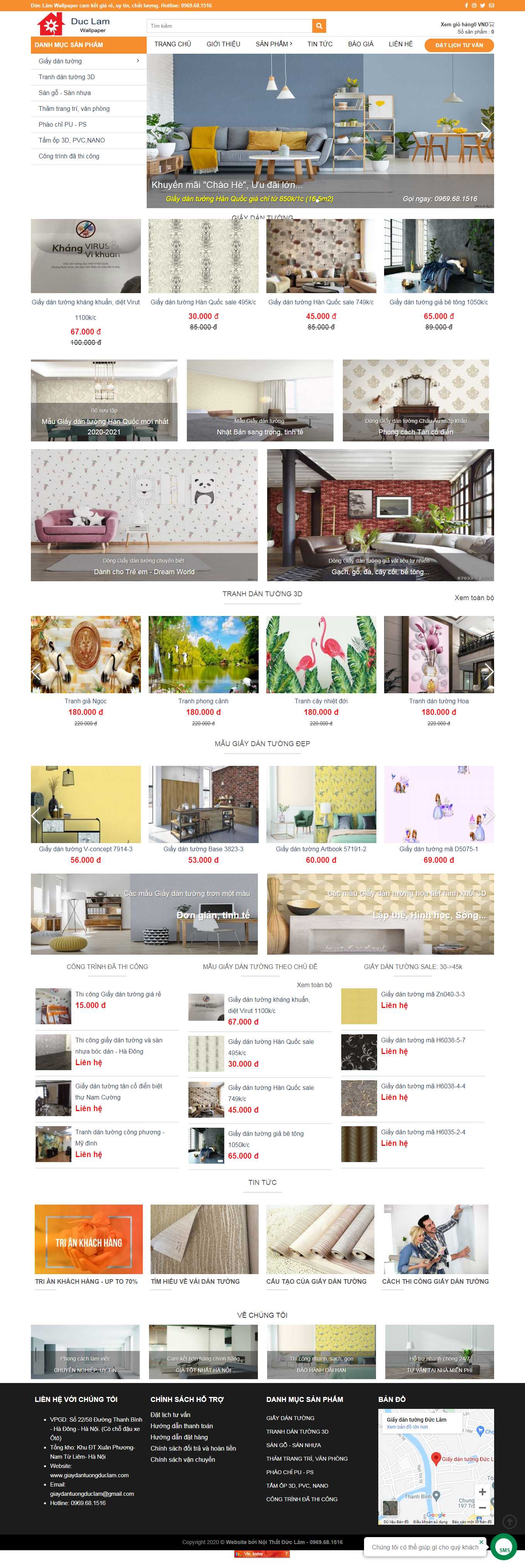 Thiết kế Web giấy dán tường cao cấp giaydantuongduclam.com