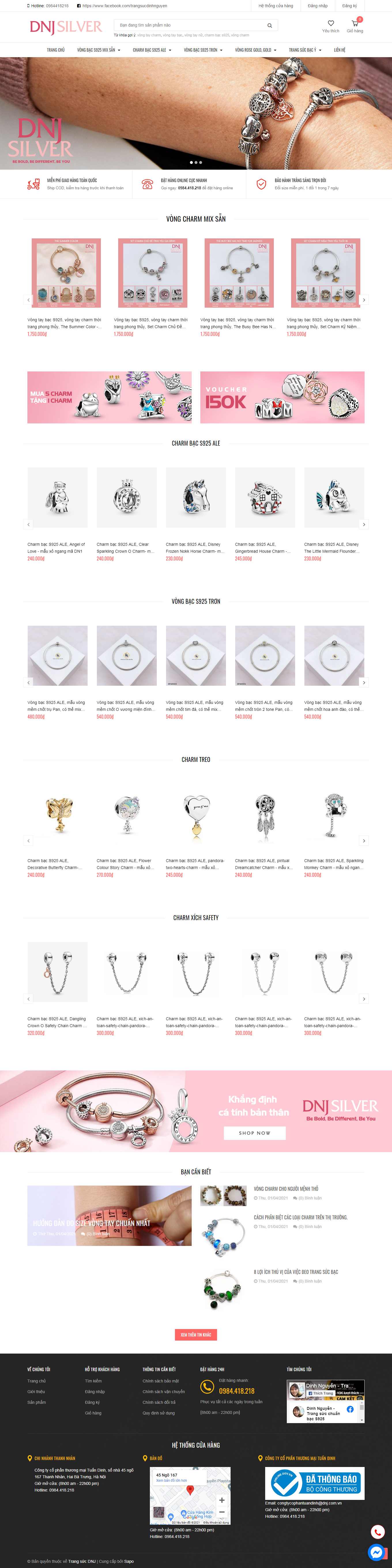 Thiết kế Web vàng bạc, đá quý, trang sức dnj.com.vn