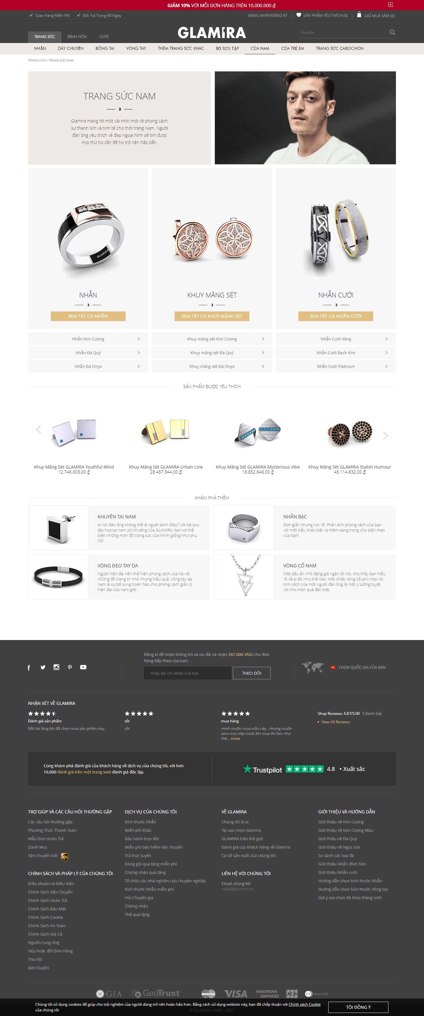 Thiết kế Web vàng bạc, đá quý, trang sức glamira.vn