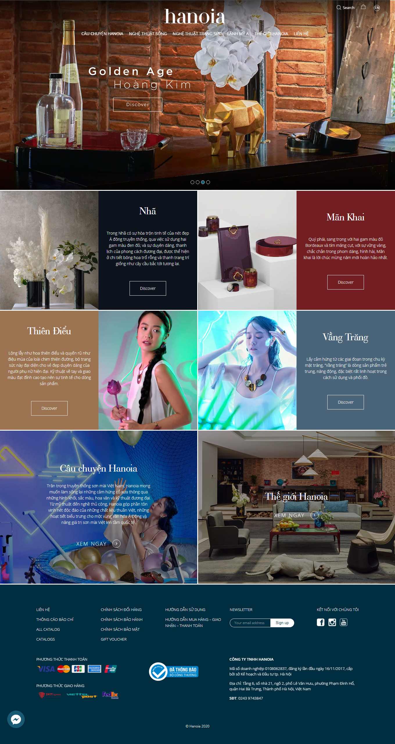 Thiết kế Web vàng bạc, đá quý, trang sức hanoia.com