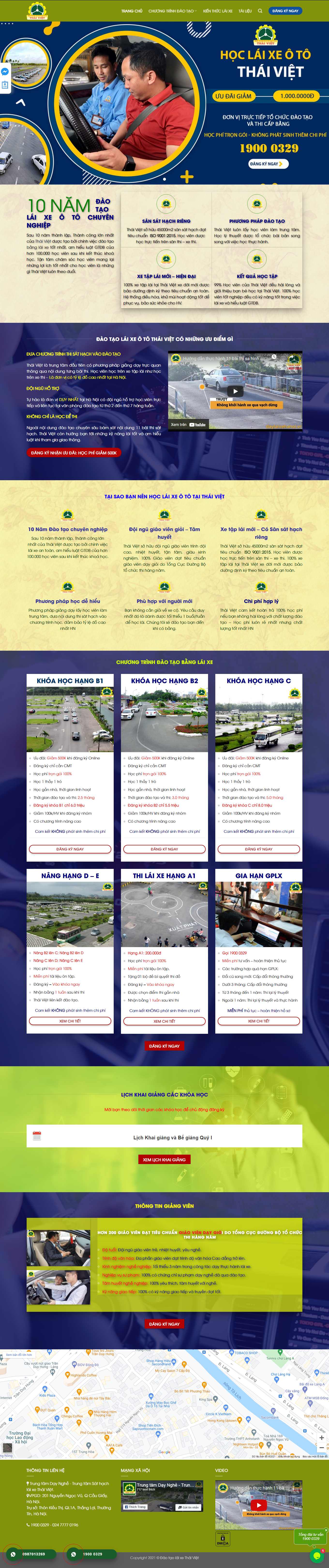 Thiết kế Web trung tâm đào tạo lái xe daotaolaixethaiviet.com