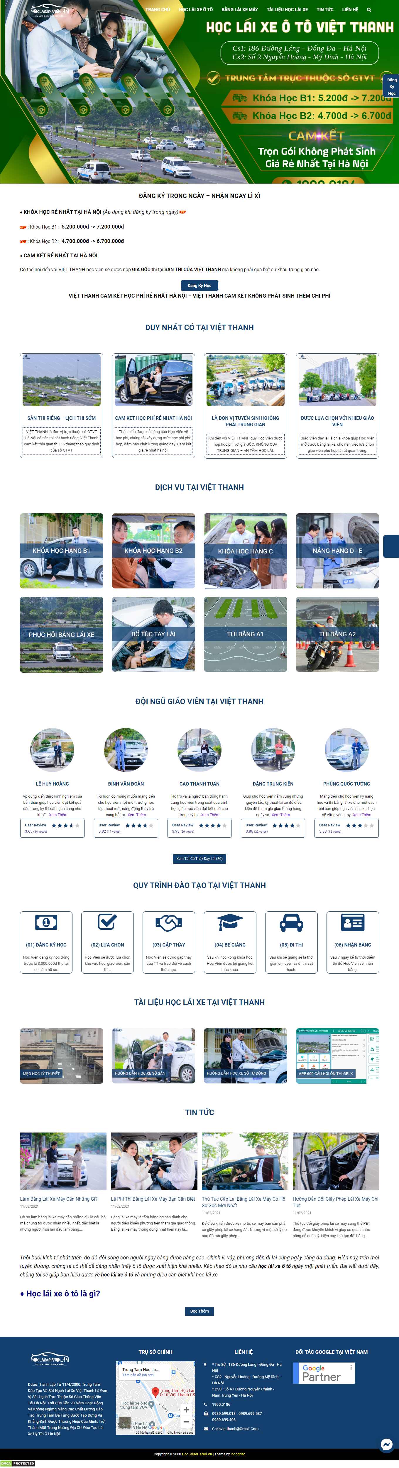 Thiết kế Web trung tâm đào tạo lái xe hoclaixehanoi.vn