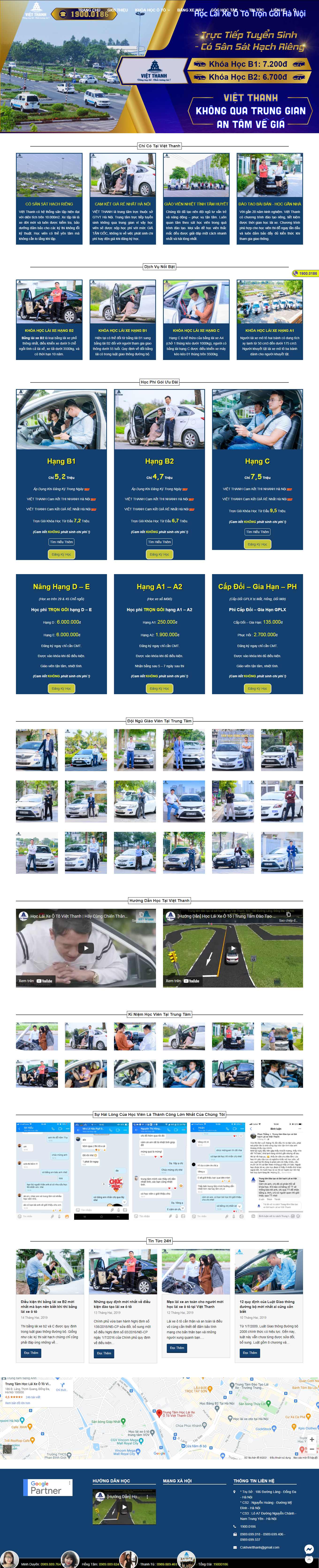 Thiết kế Web trung tâm đào tạo lái xe daotaolaixevietthanh.vn
