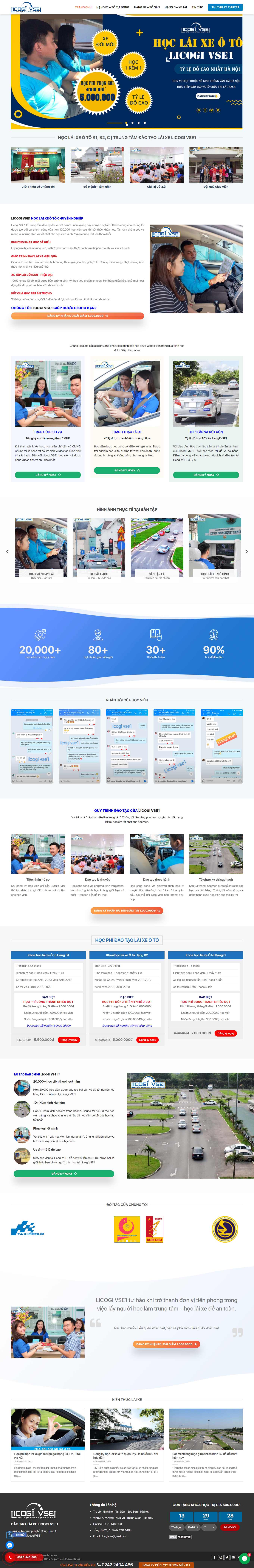 Thiết kế Web trung tâm đào tạo lái xe daylaixehanoi.com.vn