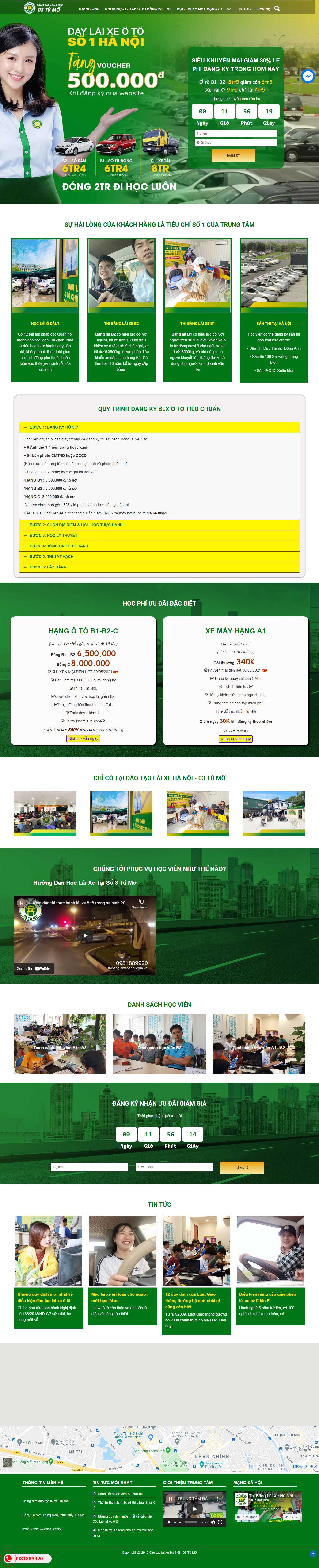 Thiết kế Web trung tâm đào tạo lái xe thibanglaixehanoi.com.vn