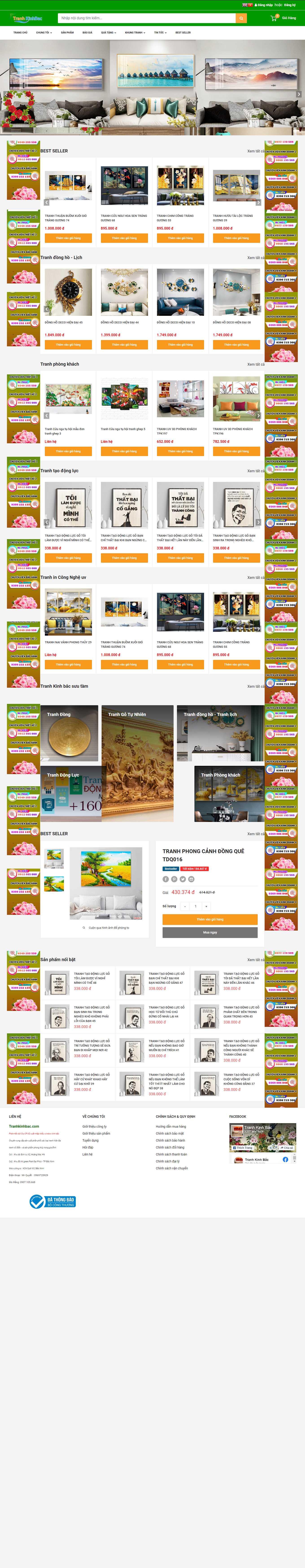 Thiết kế Web bán khung tranh ảnh tranhkinhbac.com