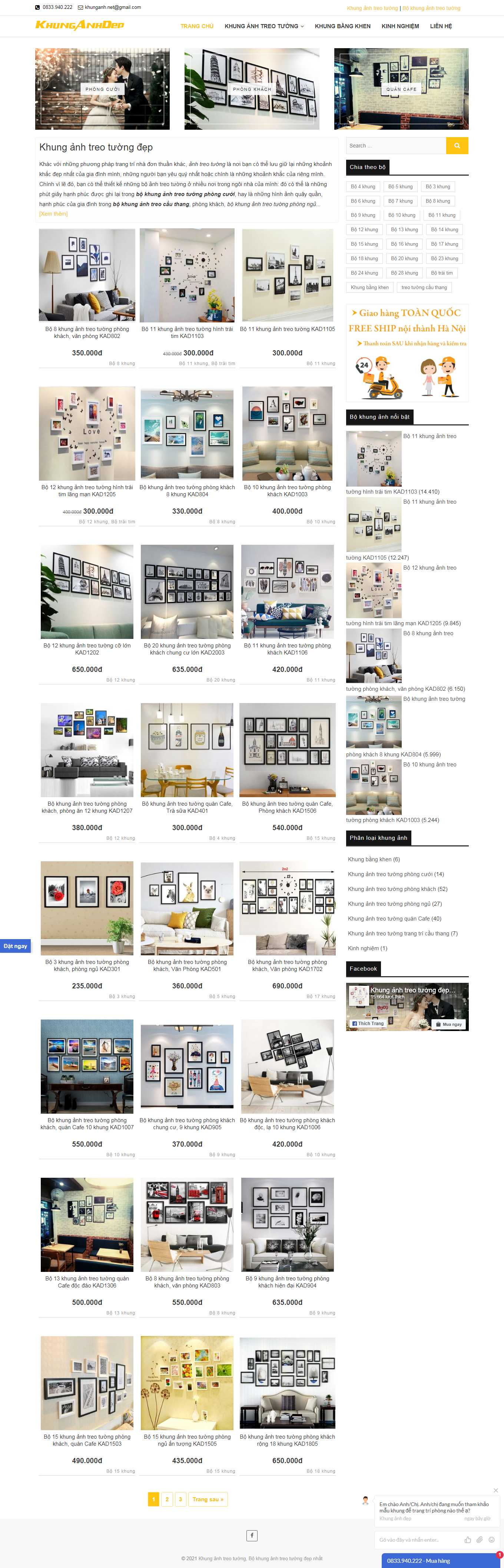 Thiết kế Web bán khung tranh ảnh khunganhdep.net