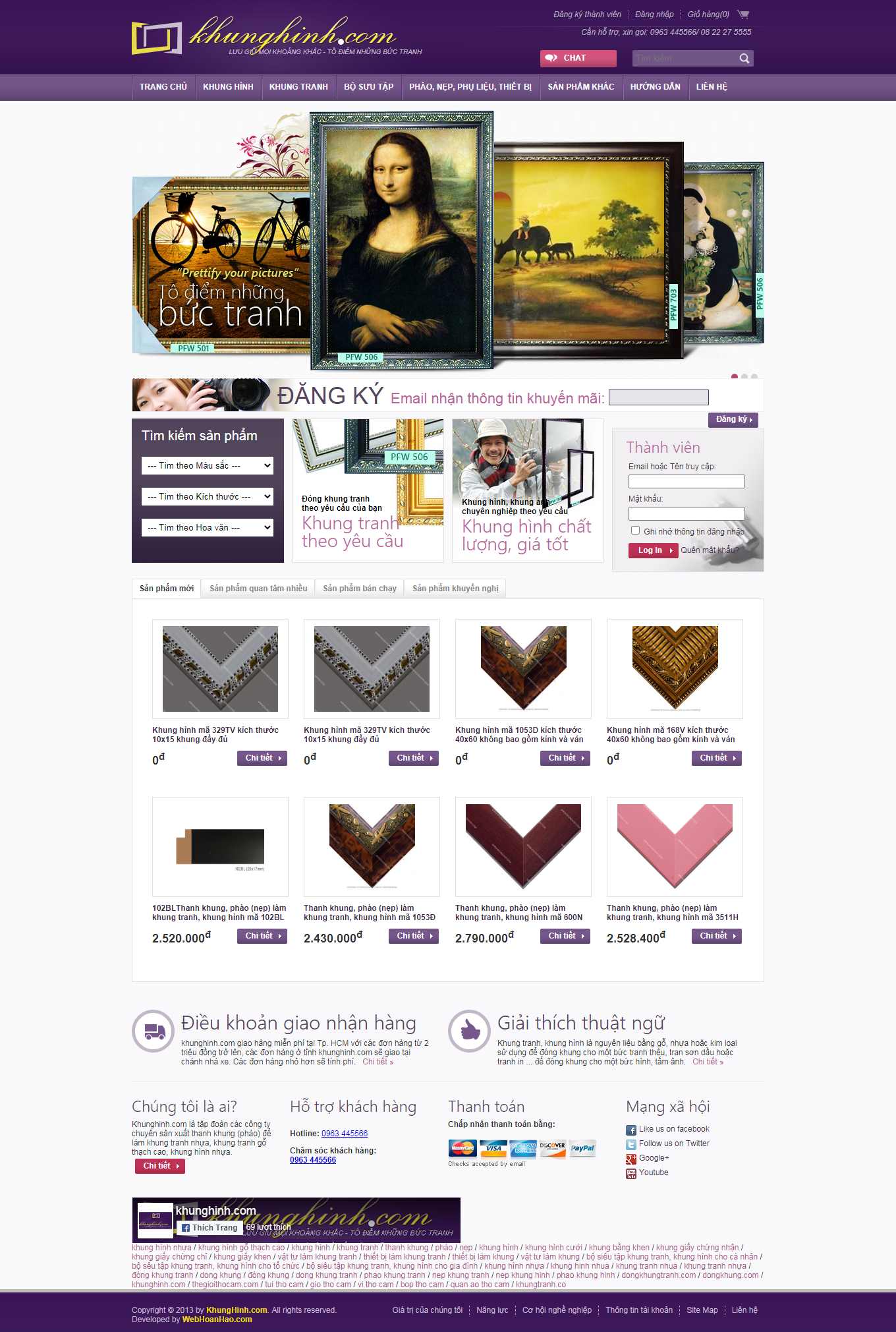 Thiết kế Web bán khung tranh ảnh khunghinh.com