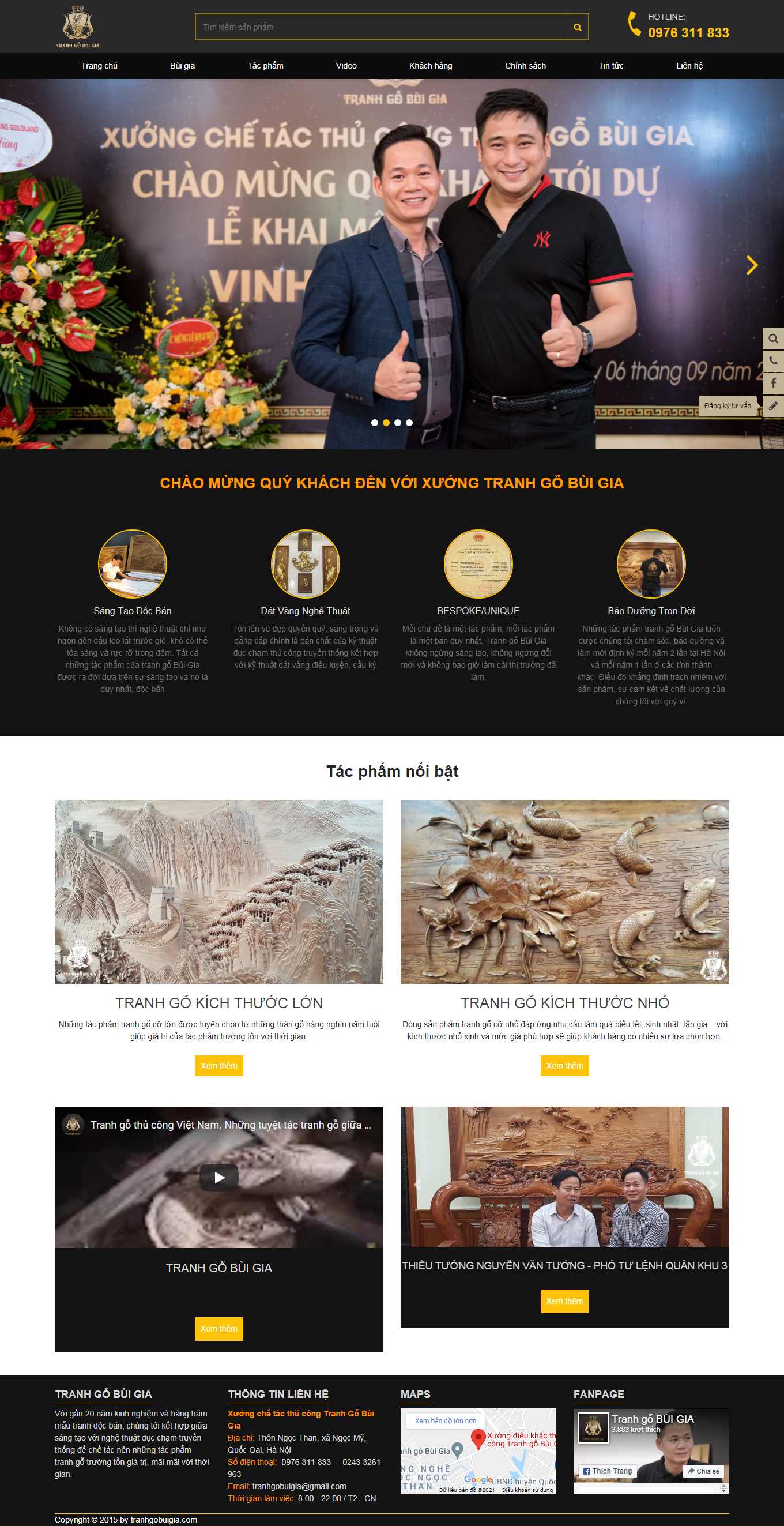 Thiết kế Web bán khung tranh ảnh tranhgobuigia.com