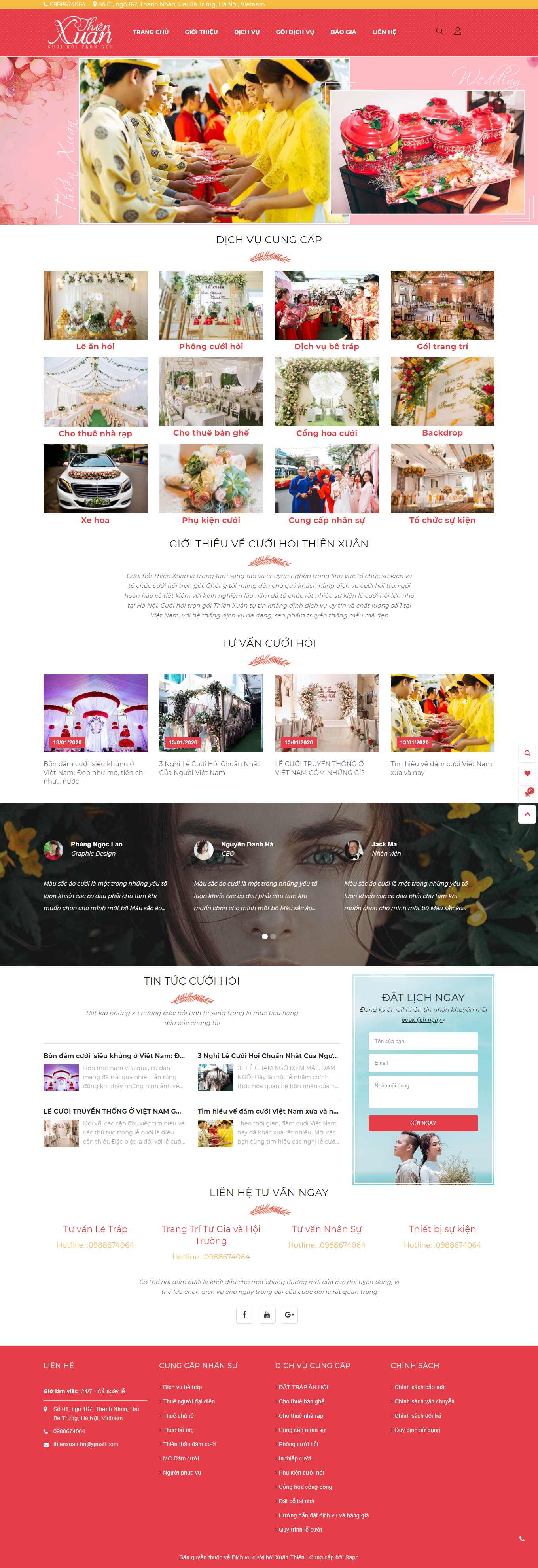 Thiết kế Web dịch vụ cưới hỏi trọn gói cuoihoithienxuan.com