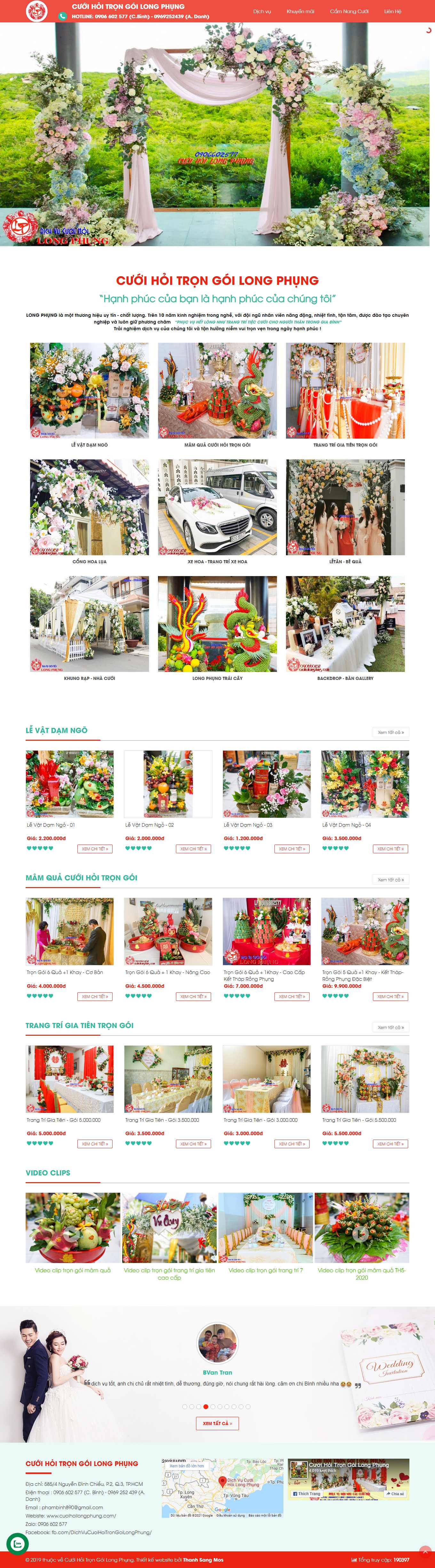 Thiết kế Web dịch vụ cưới hỏi trọn gói cuoihoilongphung.com