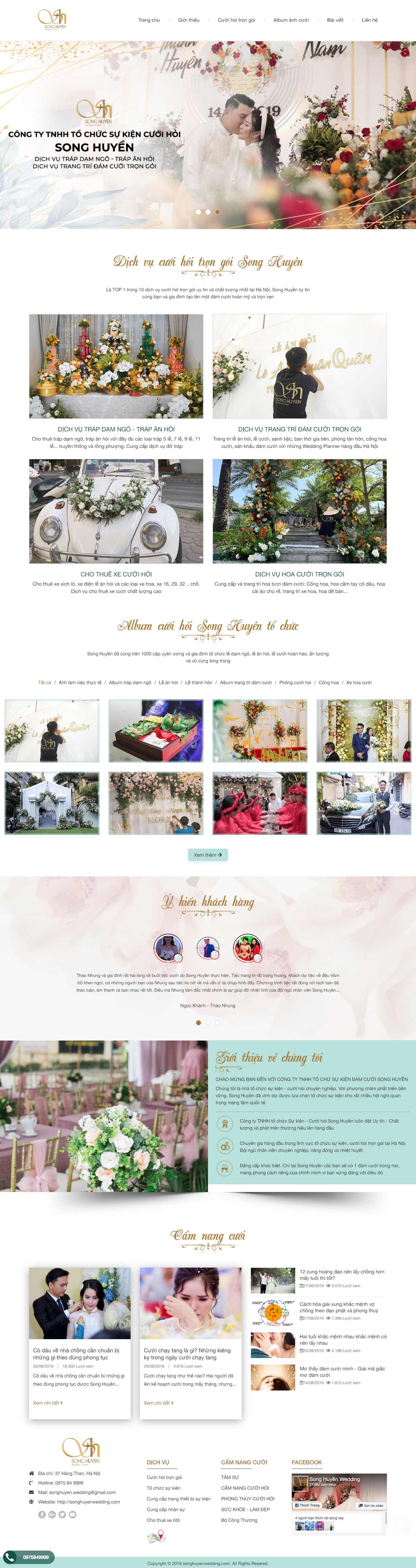 Thiết kế Web dịch vụ cưới hỏi trọn gói songhuyenwedding.com